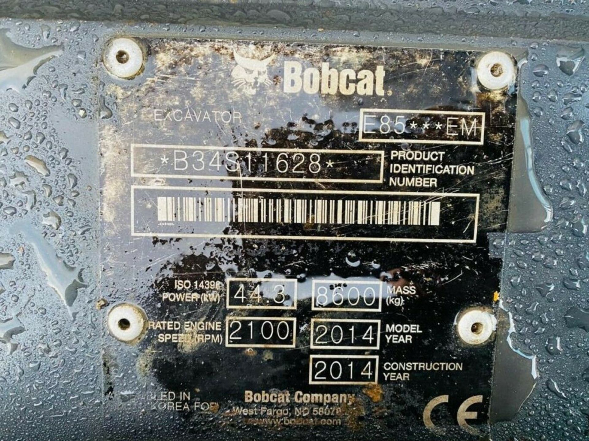 Bobcat E85 Excavator 2014 - Image 12 of 12