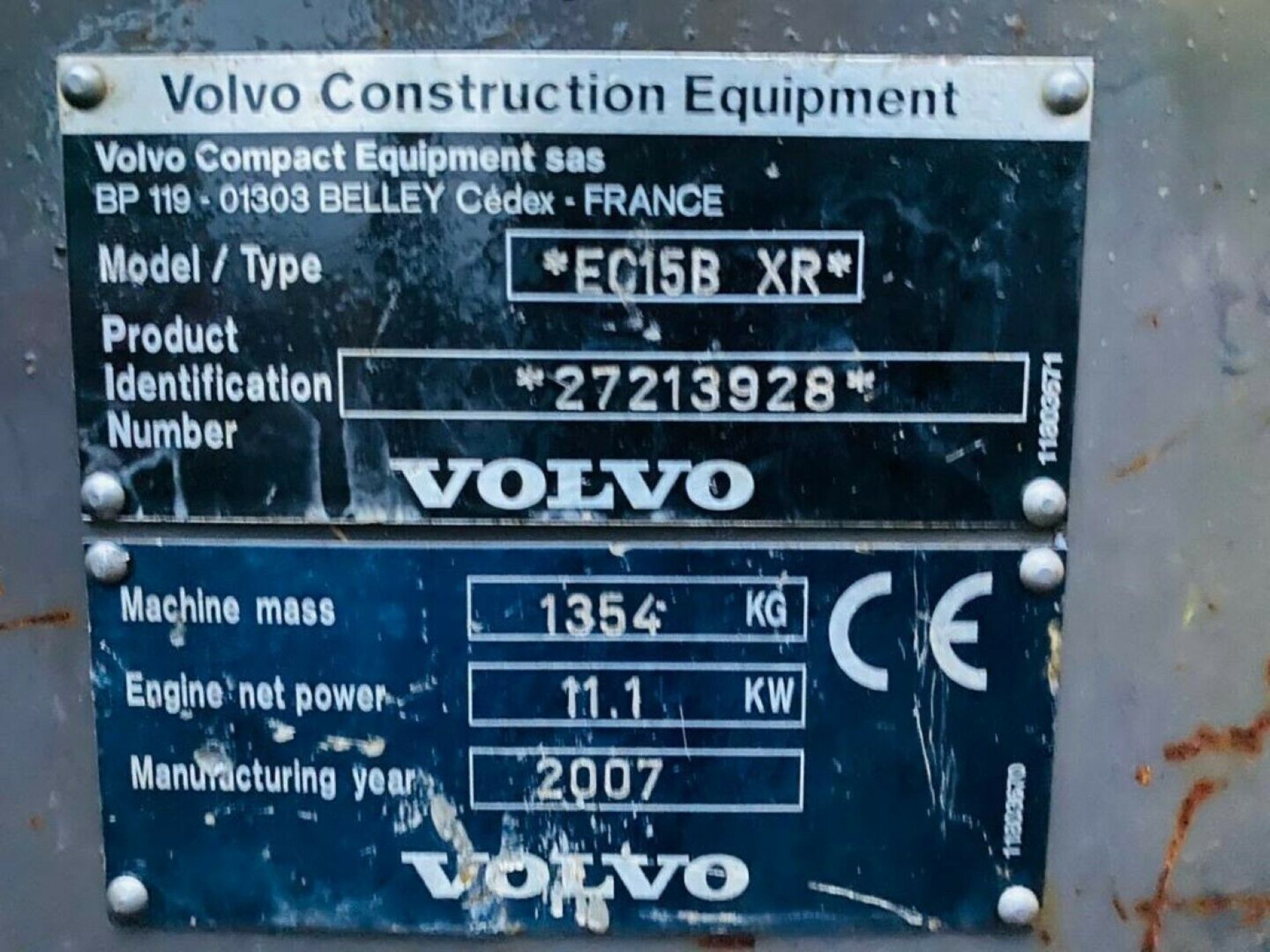 Volvo EC15B Excavator 2007 - Image 9 of 12