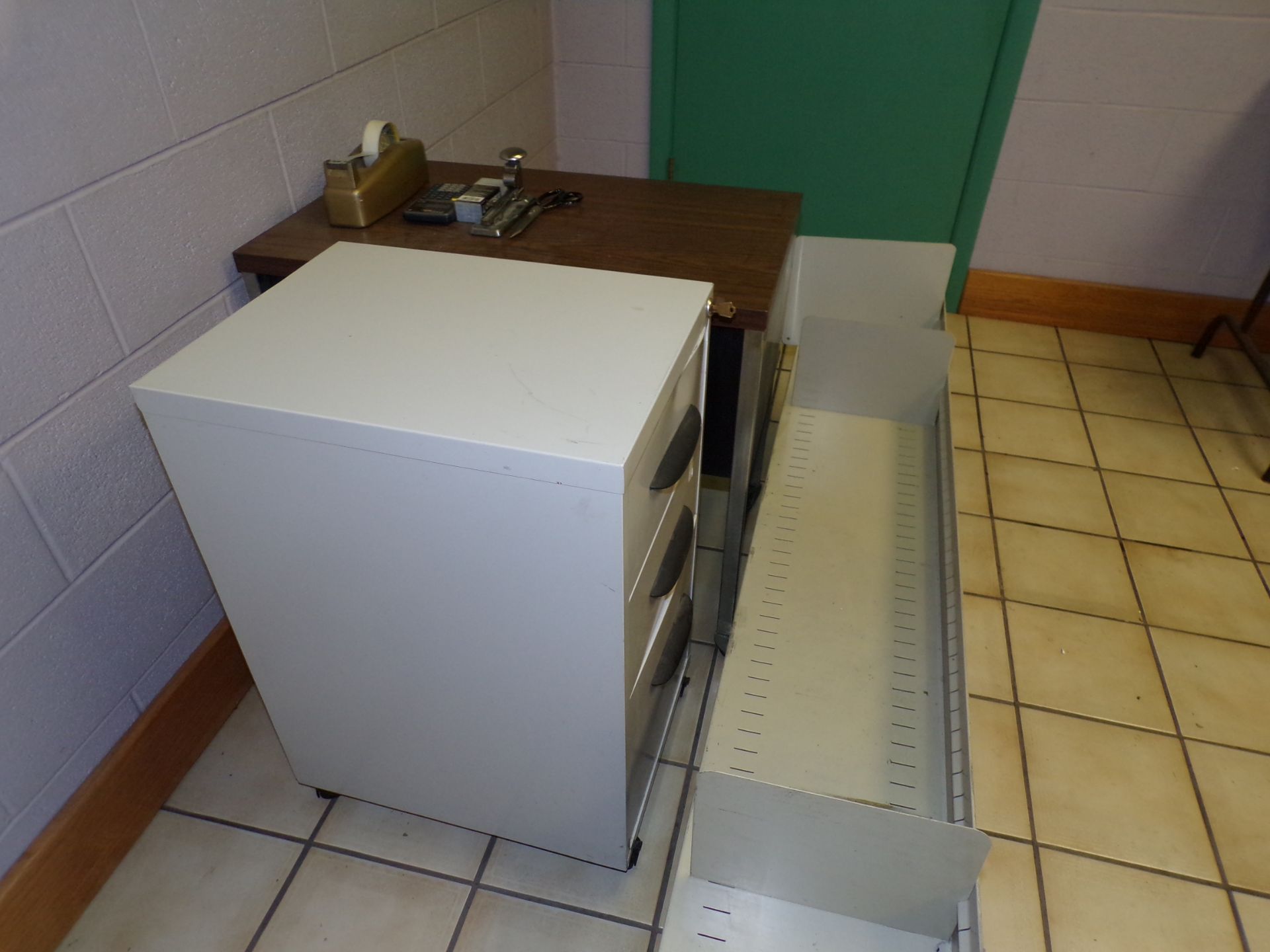 File Cabinet, printer table, shelving - Image 3 of 5