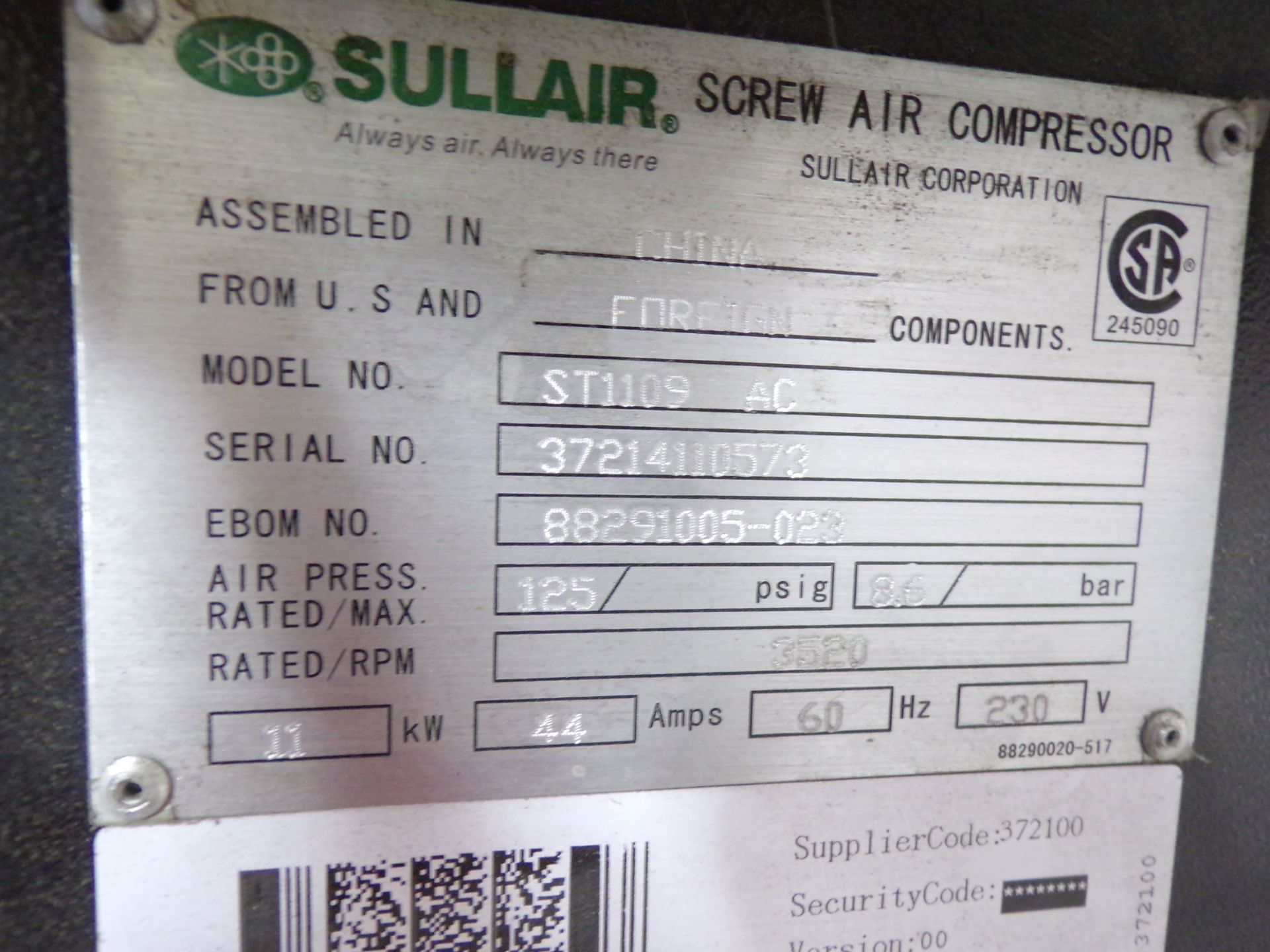 Sullair ShopTek compressor - Image 5 of 11
