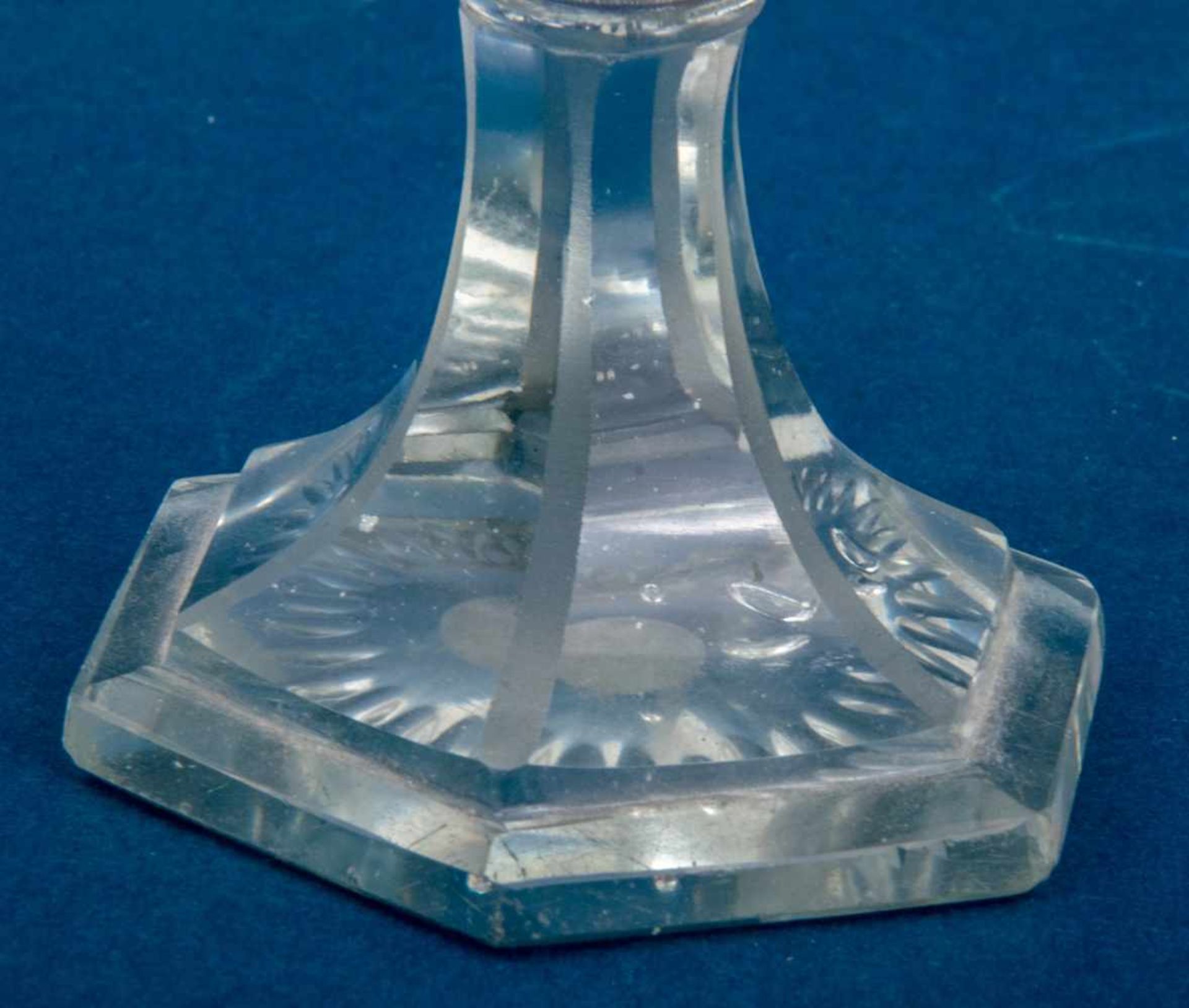 Alter, antiker Glasflakon, grün-weißlich durchgewirktes Schlierenglas, wohl Murano/Italien, - Image 4 of 6