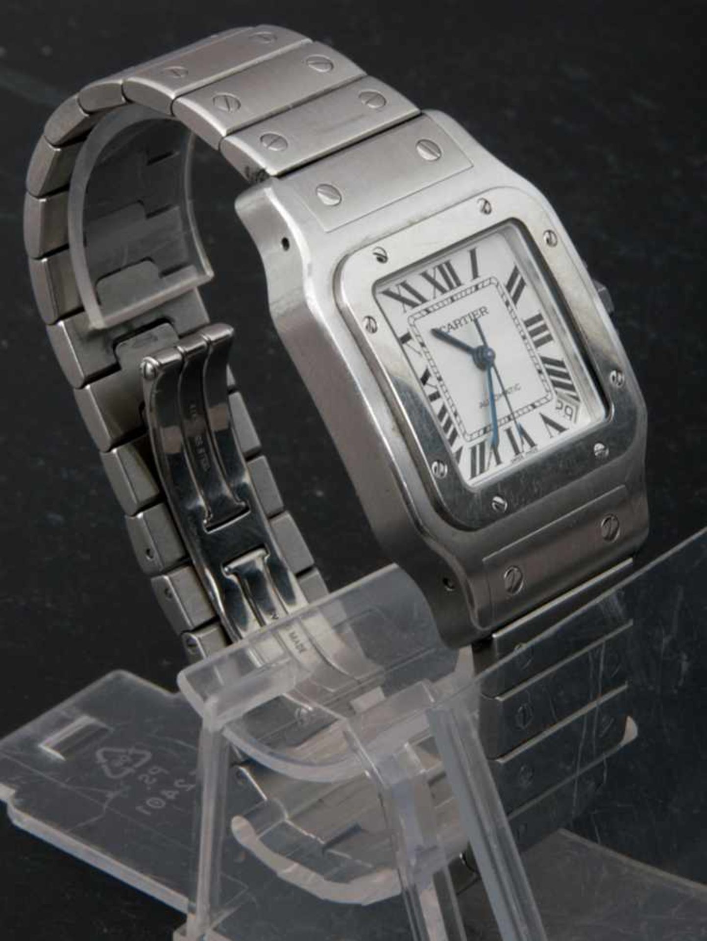 CARTIER "SANTOS DE CARTIER" AUTOMATIK Herrenarmbanduhr mit zentraler Sekunde & Datum anf der "5". - Bild 2 aus 10