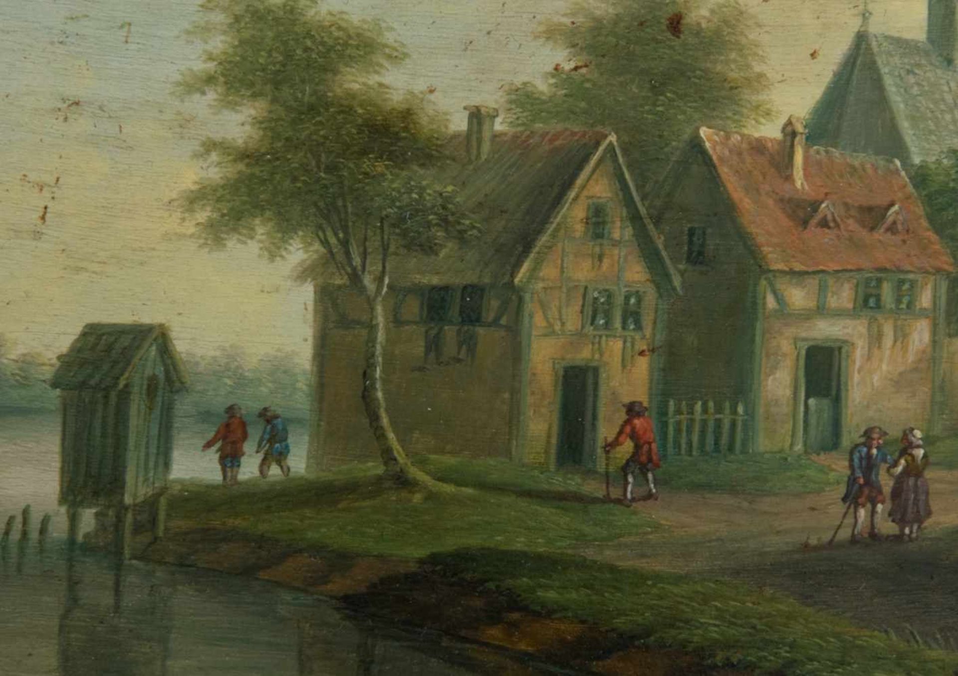 "Paar Landschaften" - Gemälde, Öl auf Holz, je ca. 23 x 31 cm. Paar identisch gerahmter, - Bild 6 aus 9