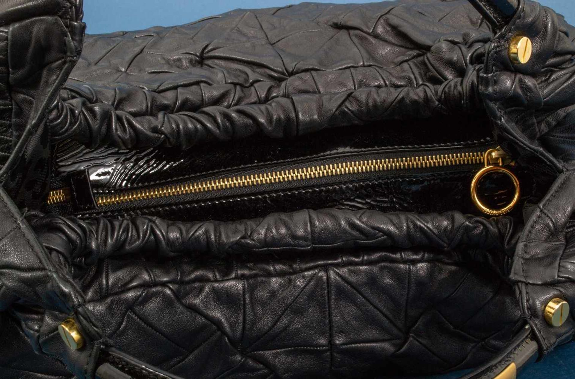 "ROBERTO CAVALLI" - exklusive Damenhandtasche/Carrybag. Schwarzes Leder mit vergoldeten - Bild 8 aus 14