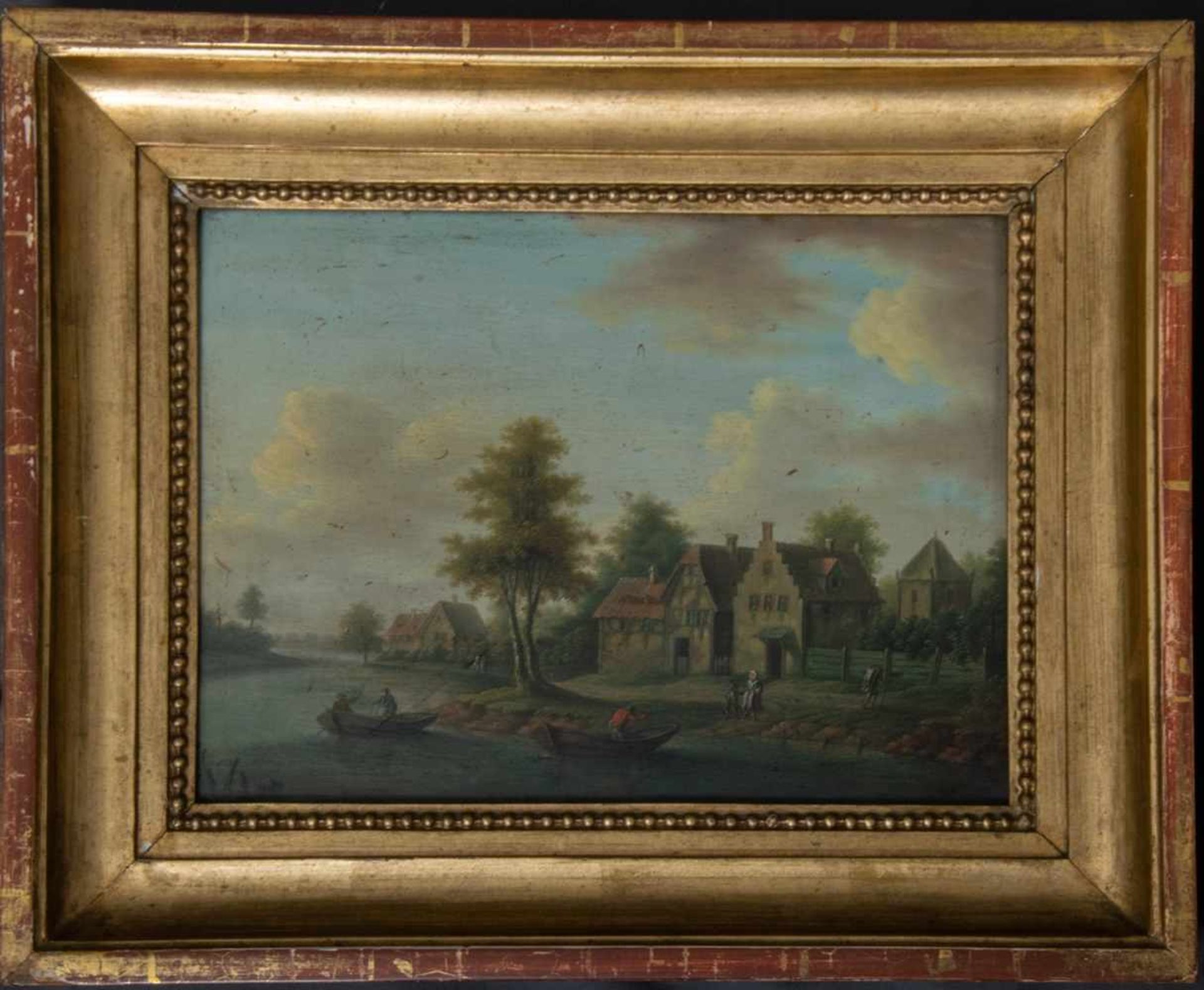 "Paar Landschaften" - Gemälde, Öl auf Holz, je ca. 23 x 31 cm. Paar identisch gerahmter, - Bild 8 aus 9