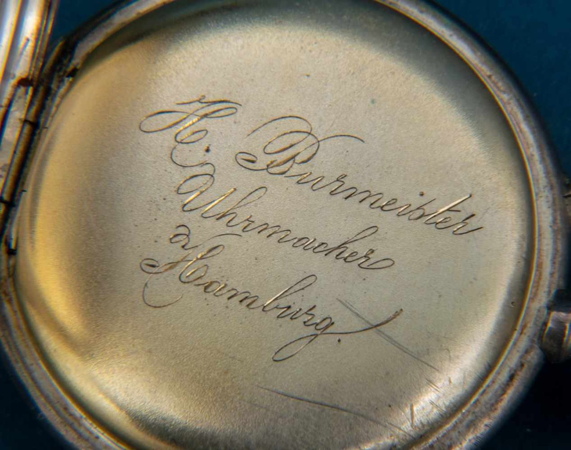 Antike 800er Silber Herrentaschenuhr des Hamburger Uhrmachermeisters "H. Burmeister". Ungeprüft, - Bild 4 aus 7