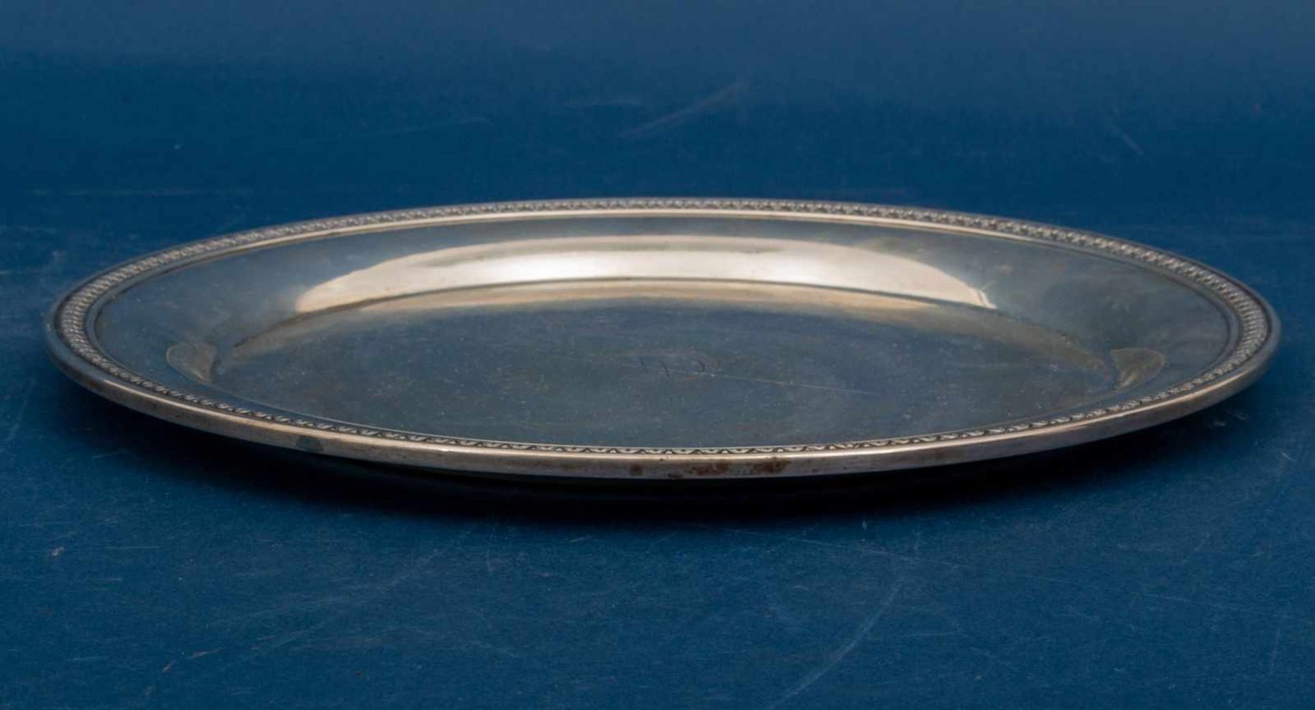 Runder Teller/Platte, Durchmesser ca. 25,5 cm, 925er Sterlingsilber, ca. 340 gr.- - -20.00 % buyer's - Bild 4 aus 7