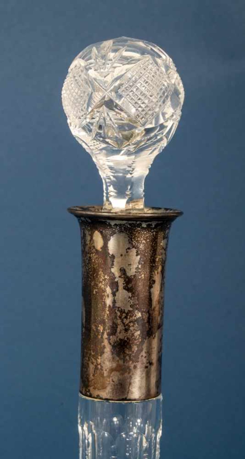 3teiliges Konvolut versch. Glasgefäße mit massiven Silbermontierungen, bestehend aus Karaffe (Höhe - Bild 9 aus 14