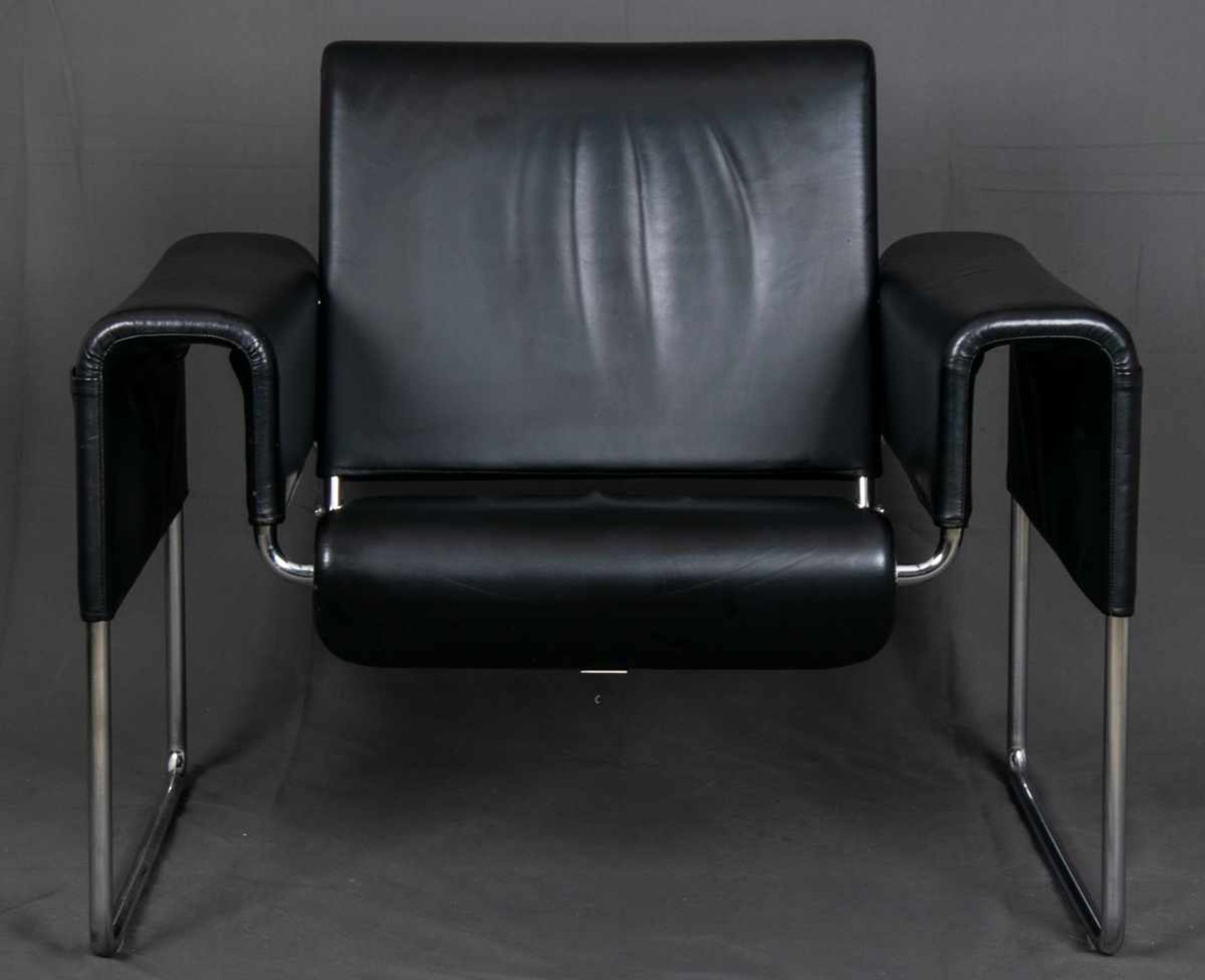 Lounge-Sessel "MOOD"-Design Studio 7.5, 2006. L & C ARNOLD, Stendal. Stahlrohrsessel mit schwarzer - Bild 2 aus 7