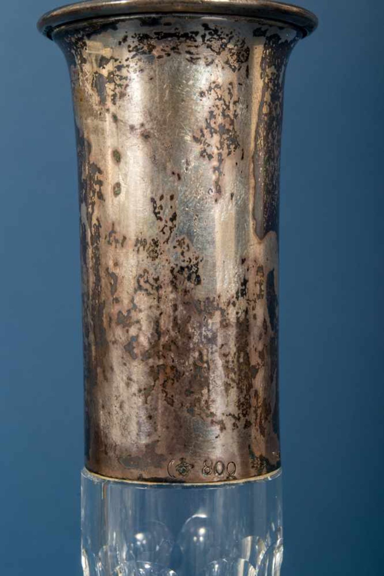 3teiliges Konvolut versch. Glasgefäße mit massiven Silbermontierungen, bestehend aus Karaffe (Höhe - Bild 11 aus 14
