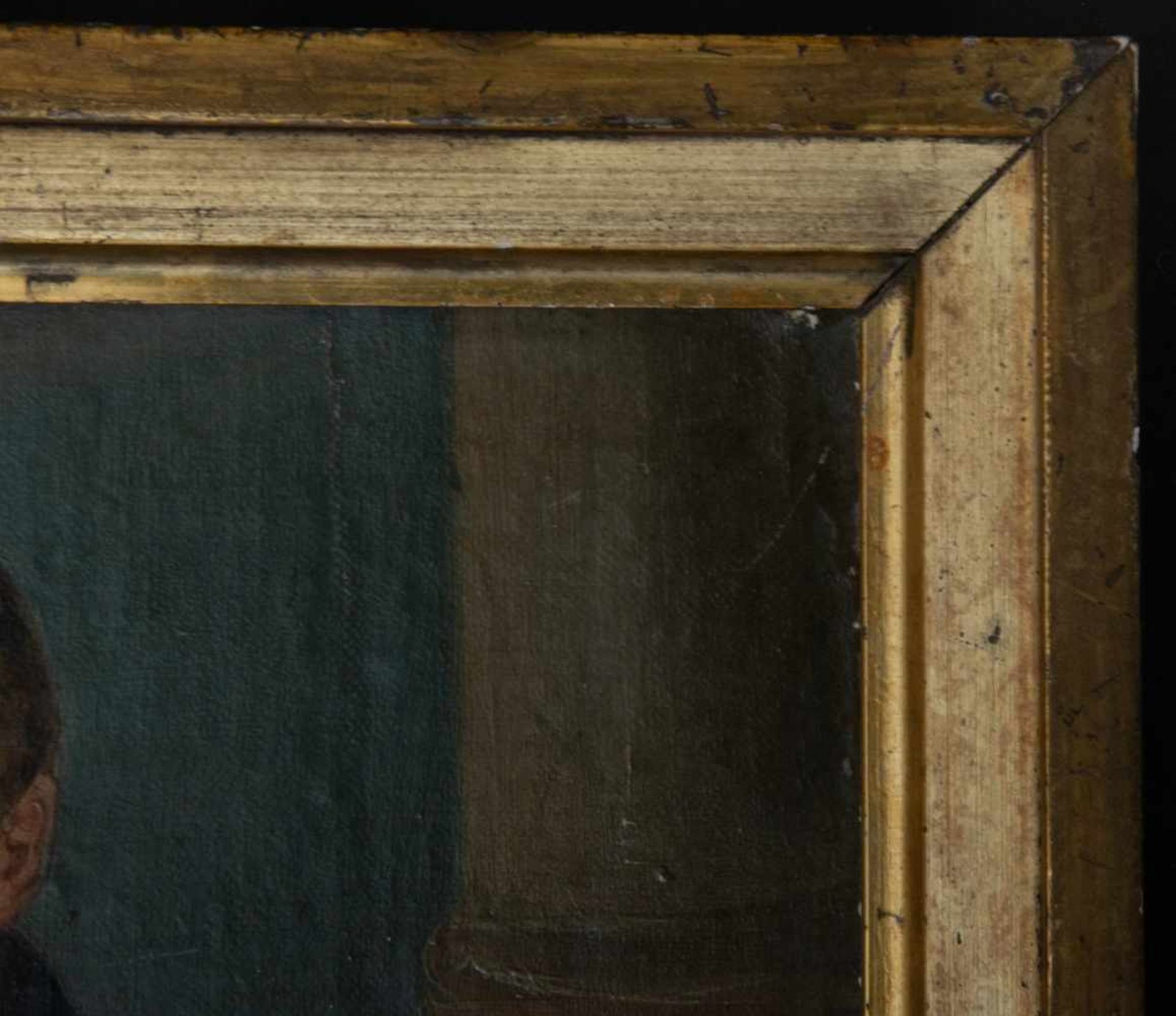 "Herrenporträt". Gemälde, Öl auf Holztafel, ca. 23 x 20 cm, signiert & datiert unten rechts " - Bild 3 aus 4