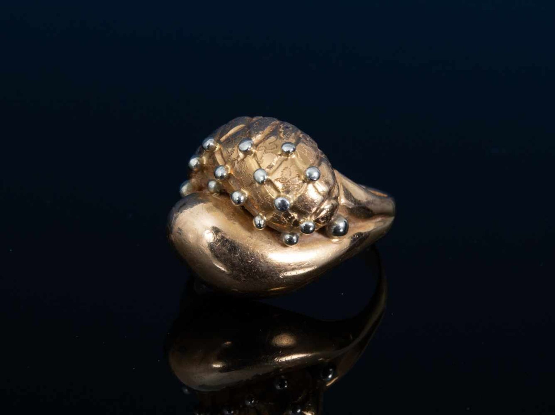 Extravaganter 750er/100er Rosegold/Gelbgold Ring, unisex, Ringinnendurchmesser ca. 18 - 19 mm, - Bild 4 aus 7