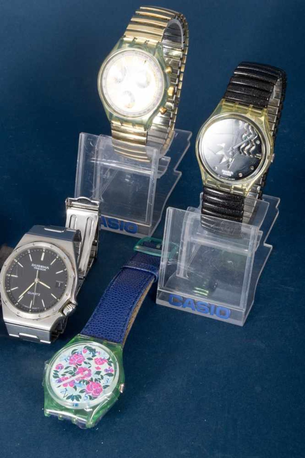 7teiliges Konvolut versch. Herrenarmbanduhren, getragen & ungeprüft, u. a. 3 x SWATCH & 1 x G- - Bild 3 aus 5