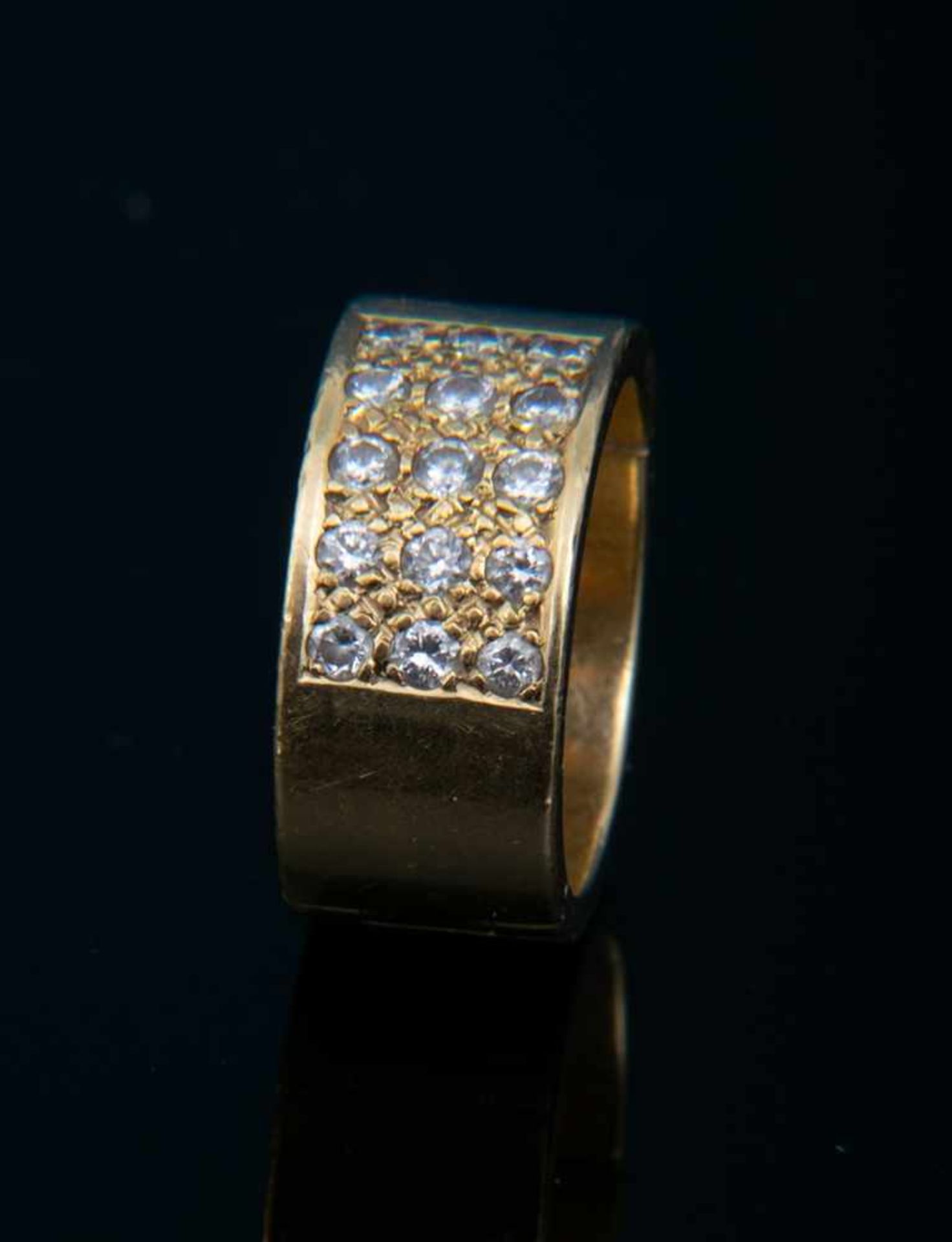 Massiver 750er Gelbgold-Unisex-Ring mit raffinierter, scharnierter Fassung, gestempelt "750 - TG", - Bild 3 aus 10