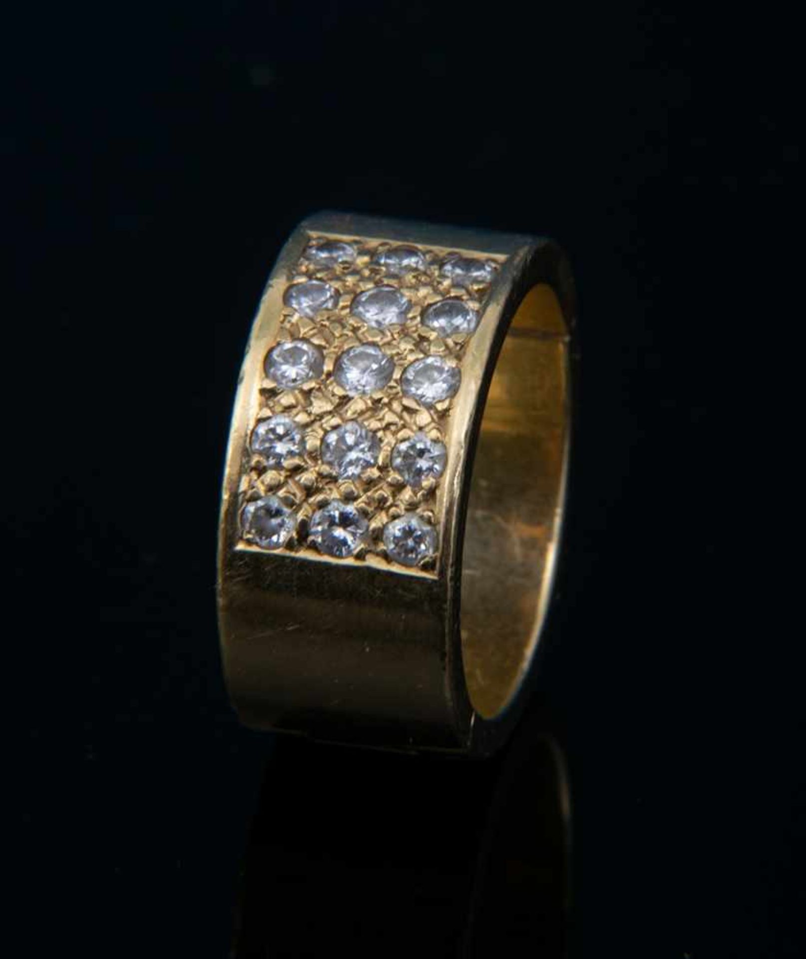Massiver 750er Gelbgold-Unisex-Ring mit raffinierter, scharnierter Fassung, gestempelt "750 - TG", - Bild 2 aus 10