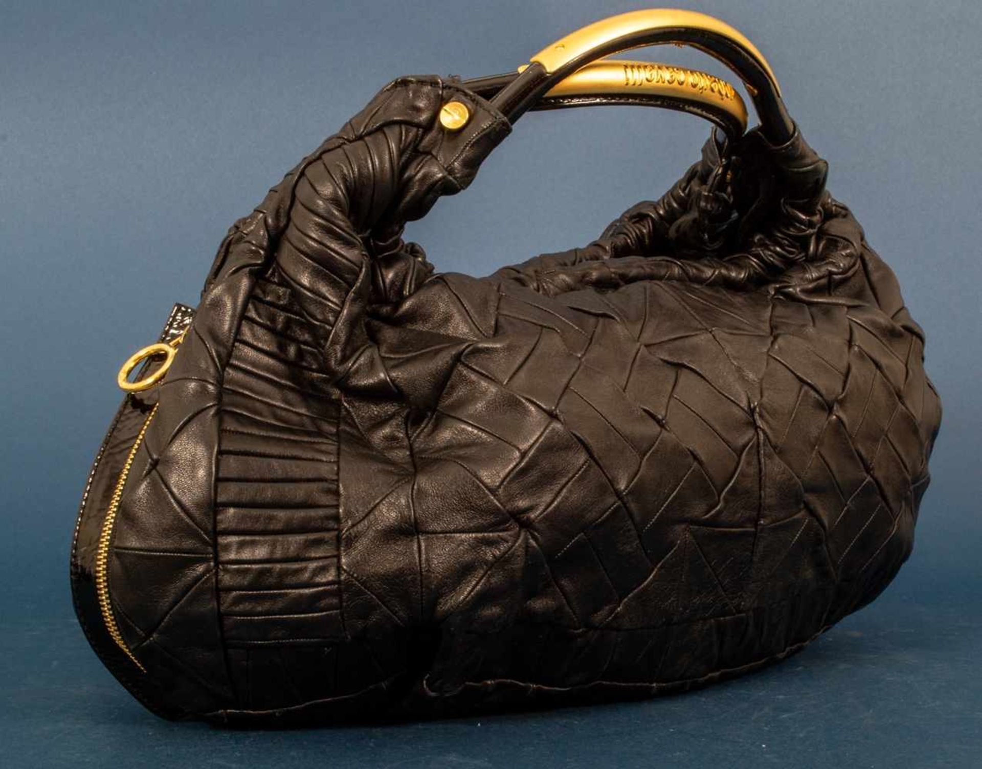 "ROBERTO CAVALLI" - exklusive Damenhandtasche/Carrybag. Schwarzes Leder mit vergoldeten - Bild 7 aus 14
