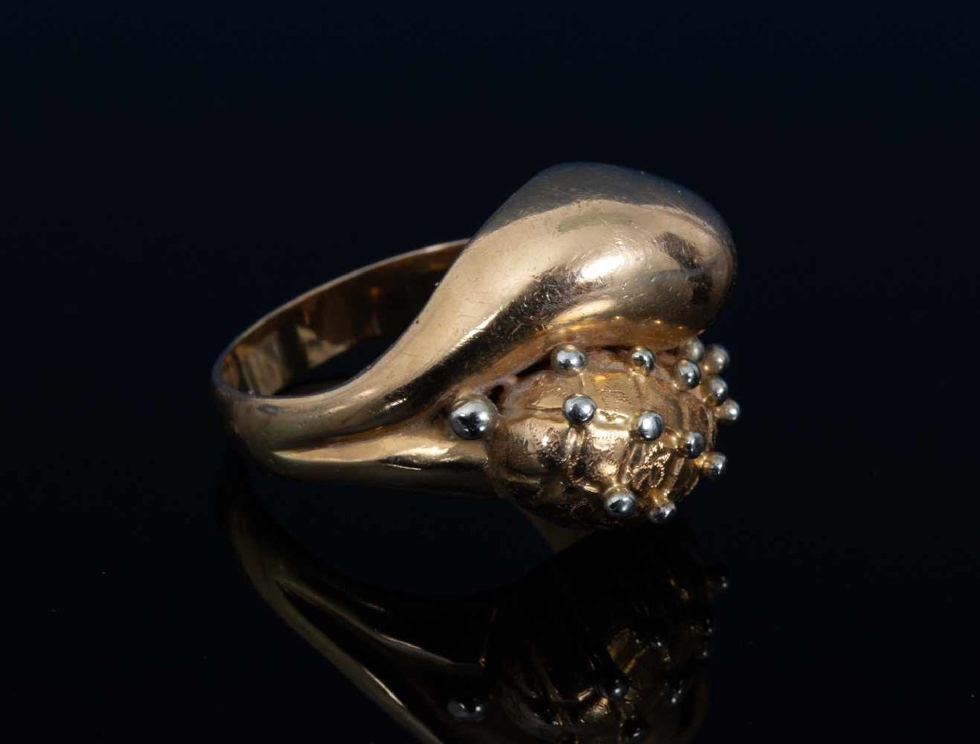 Extravaganter 750er/100er Rosegold/Gelbgold Ring, unisex, Ringinnendurchmesser ca. 18 - 19 mm, - Bild 2 aus 7