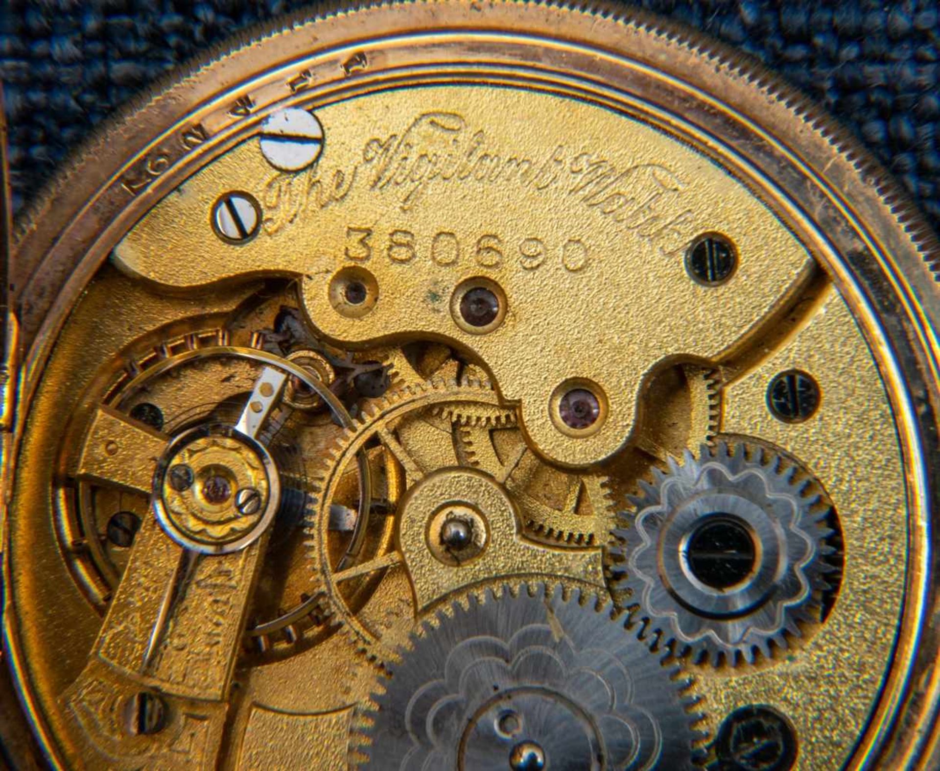 "The Vigilant Watch" - Savonette Herrentaschenuhr, vergoldetes Gehäuse, 3 Deckel, Werksno. 380690, - Bild 7 aus 10