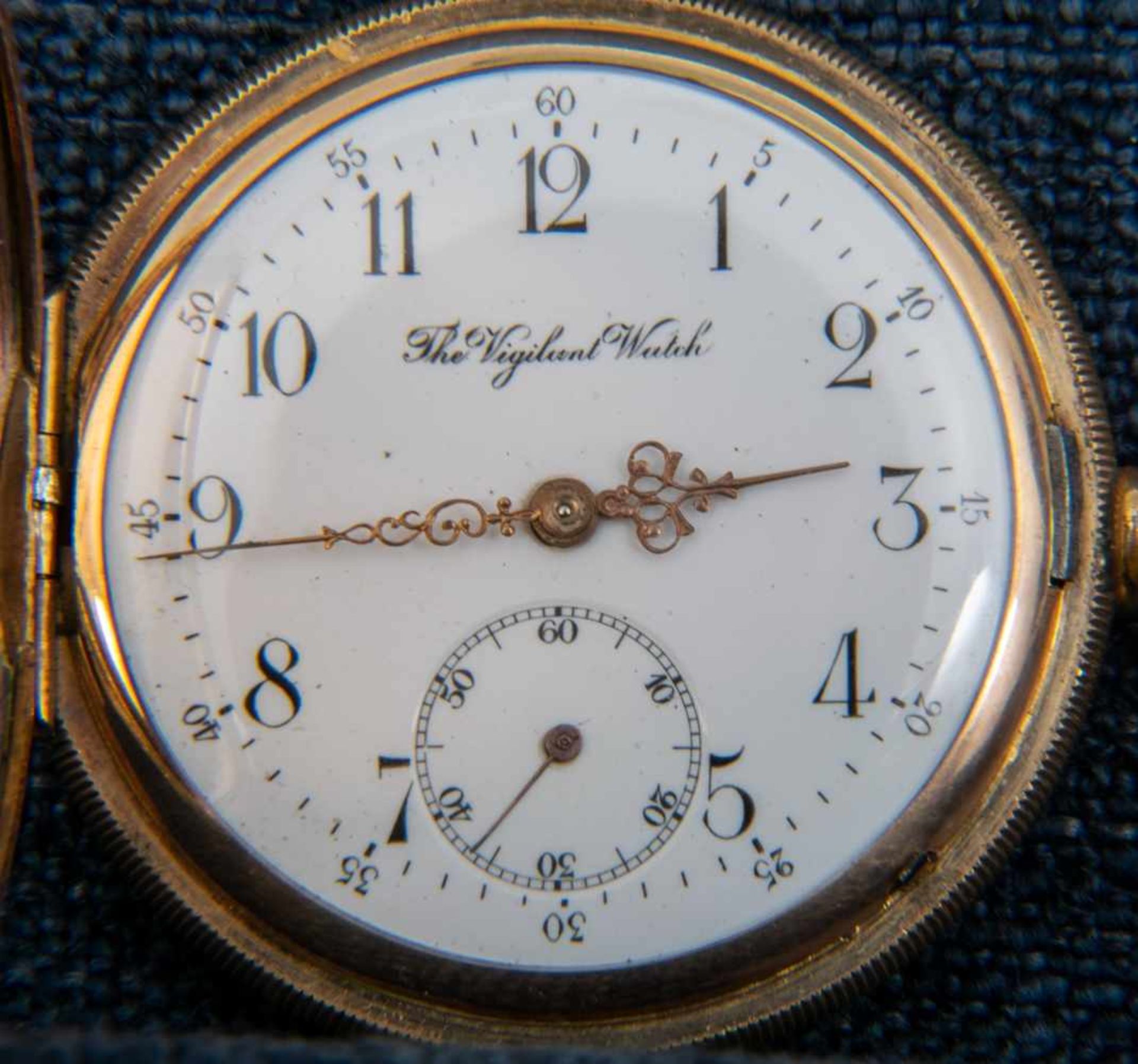 "The Vigilant Watch" - Savonette Herrentaschenuhr, vergoldetes Gehäuse, 3 Deckel, Werksno. 380690, - Bild 2 aus 10