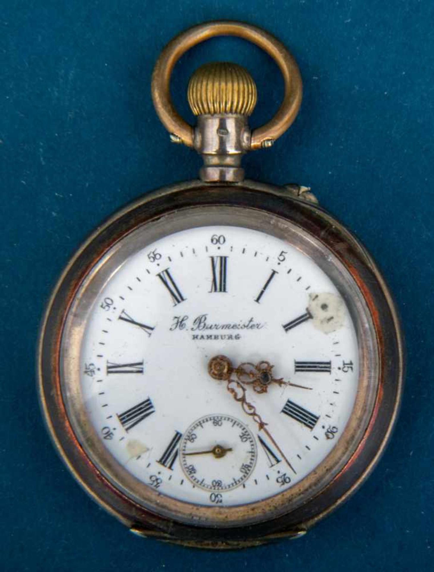 Antike 800er Silber Herrentaschenuhr des Hamburger Uhrmachermeisters "H. Burmeister". Ungeprüft, - Bild 6 aus 7