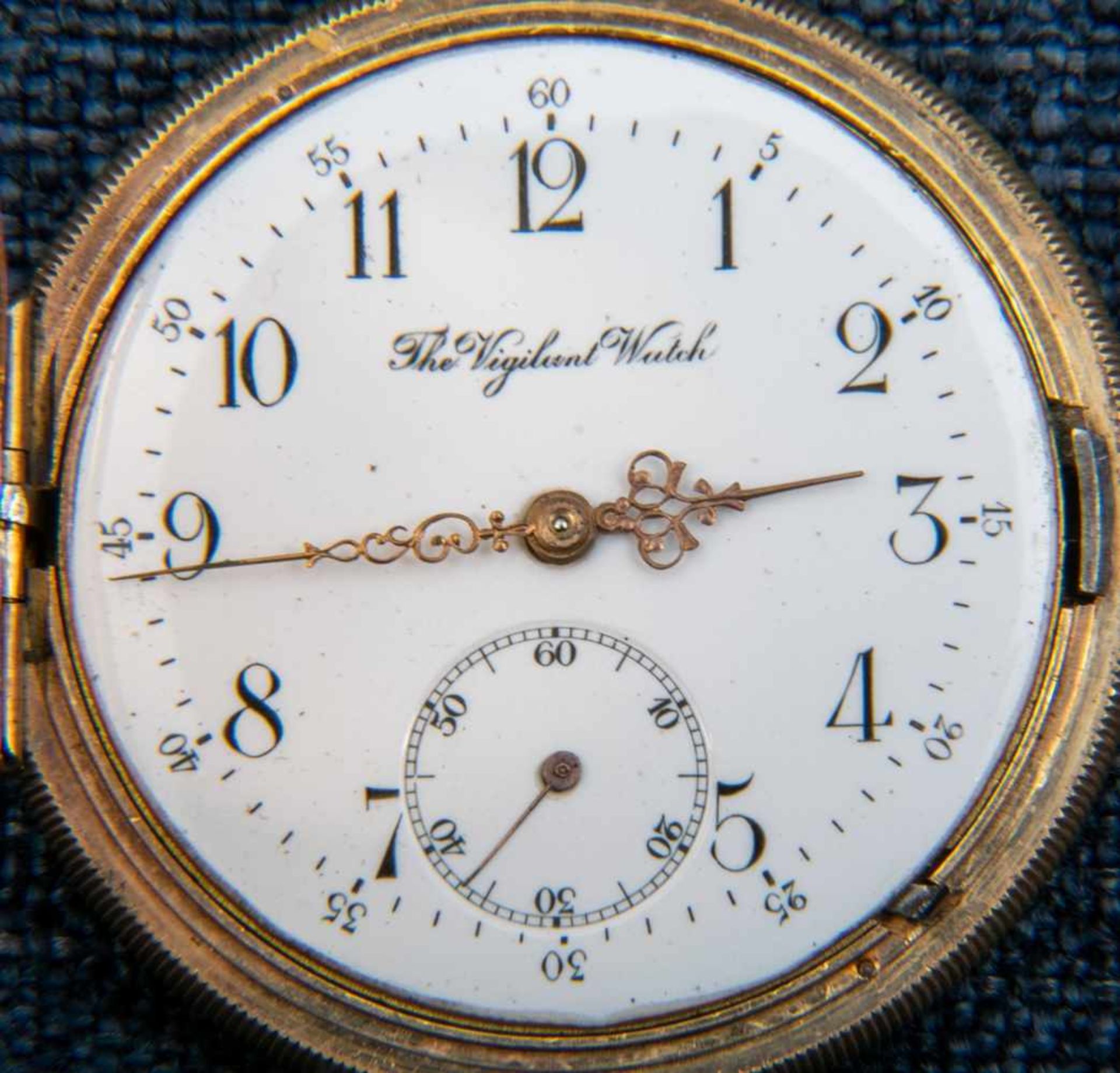 "The Vigilant Watch" - Savonette Herrentaschenuhr, vergoldetes Gehäuse, 3 Deckel, Werksno. 380690, - Bild 10 aus 10