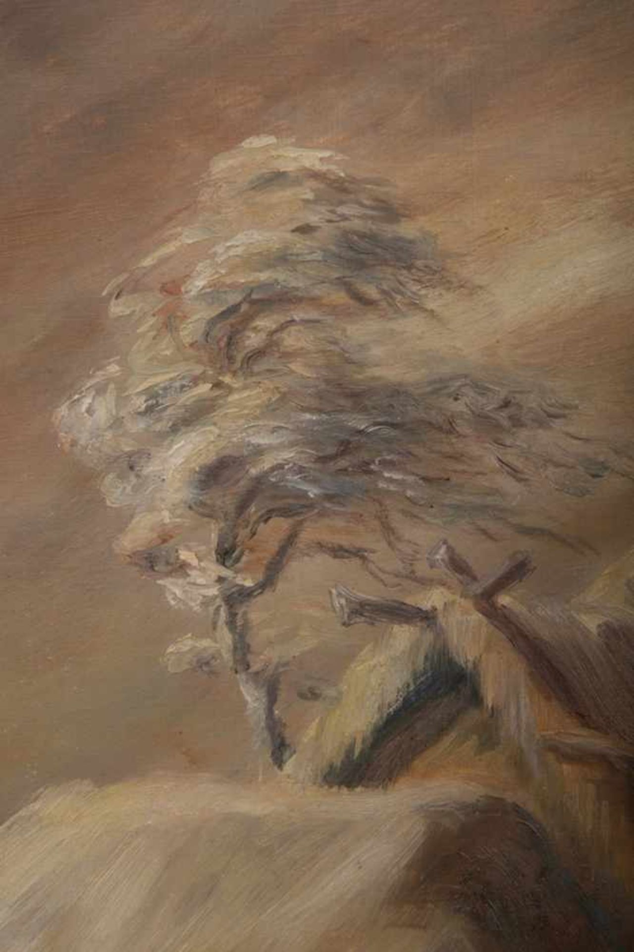 "Sturm". Gemälde, Öl auf Spanholzplatte, signiert unten rechts L. Aschenbrenner = Lennart - Image 3 of 6