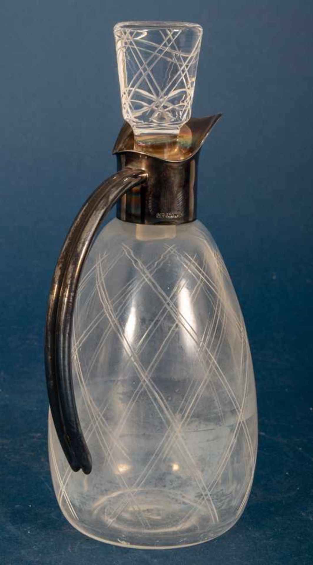 3teiliges Konvolut versch. Glasgefäße mit massiven Silbermontierungen, bestehend aus Karaffe (Höhe - Bild 5 aus 14