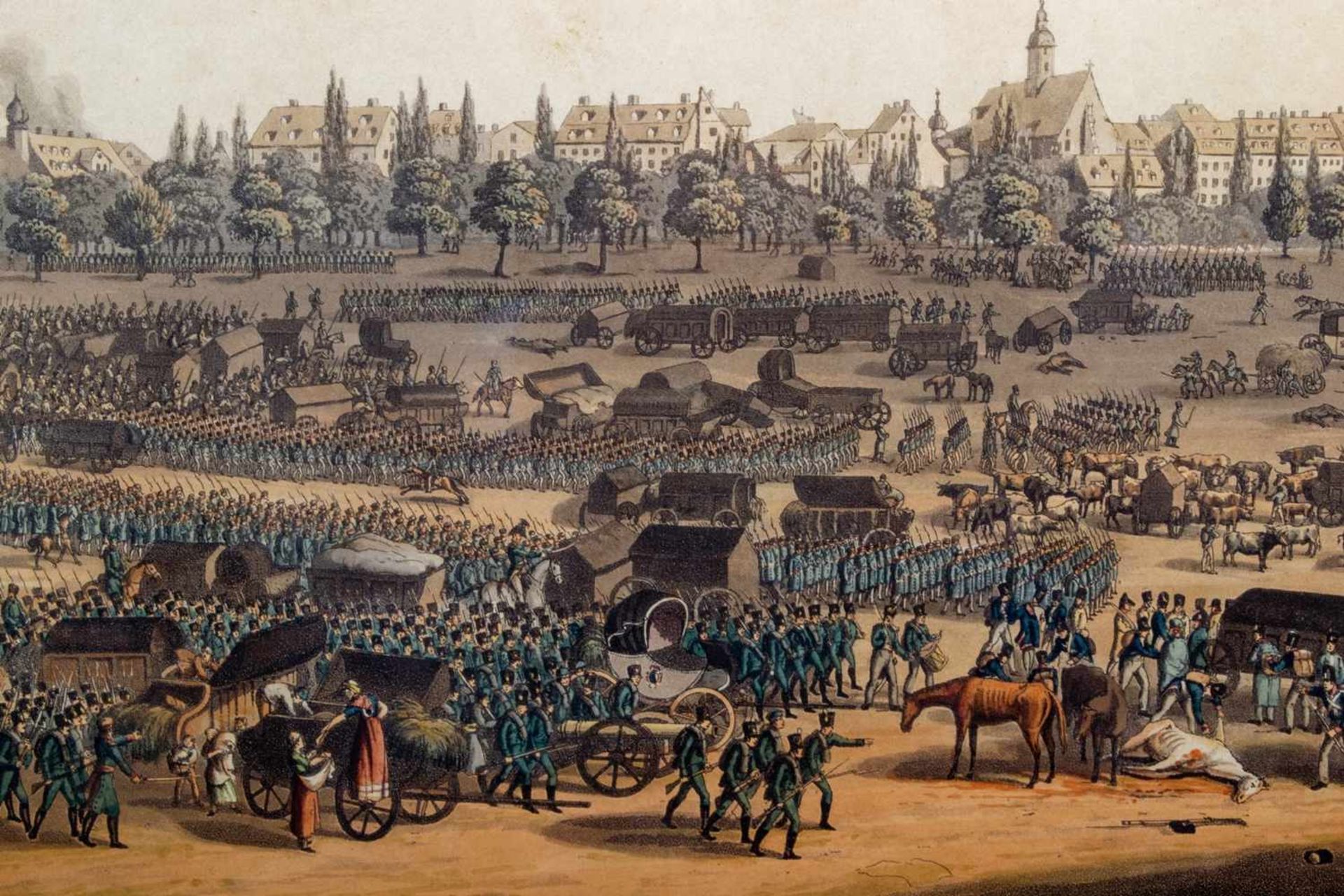 Völkerschlacht bei Leipzig am 19. Oct. 1813 - "Precipitale Flight of teh French Armies". - Image 4 of 6