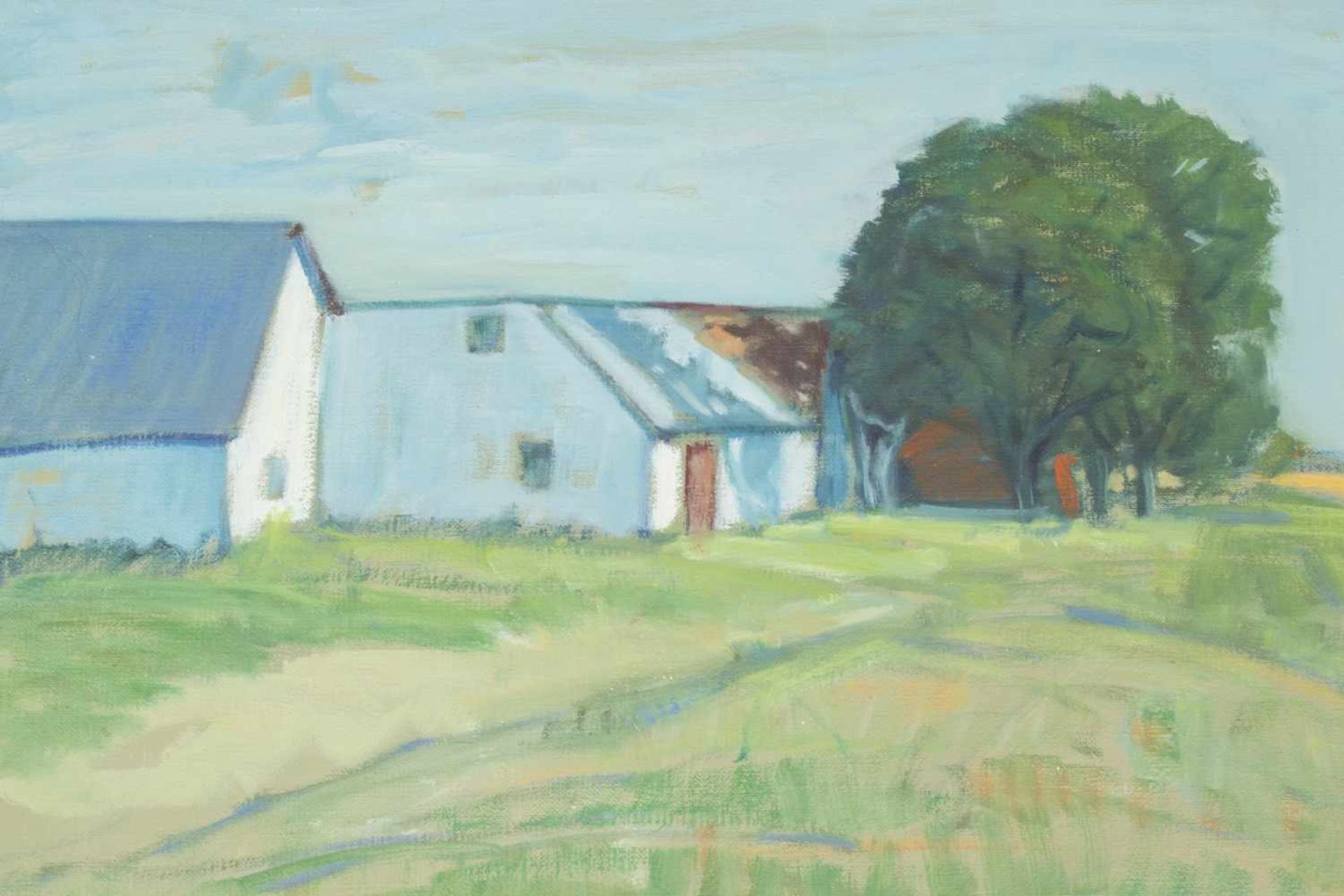 "Gehöft auf Bornholm" - 1988 - Gemälde des Paul Baak (1912 - 1994), ca. 50 x 70 cm, weiße Leiste - Image 4 of 6