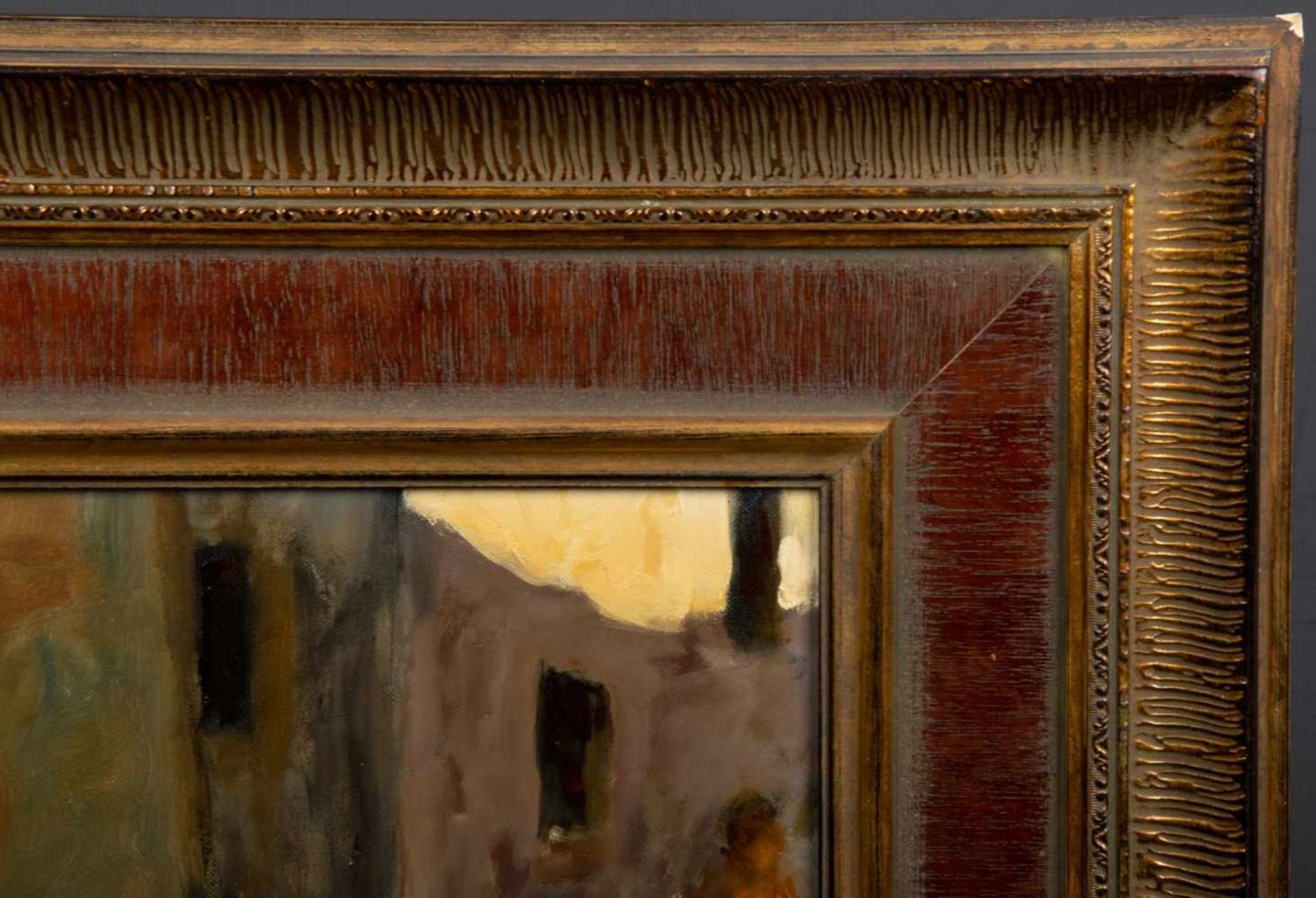 "Marktjunge". Gemälde, Öl auf Leinwand, ca. 70 x 60 cm, signiert Camill, Rahmen beigegeben, max. - Bild 3 aus 9