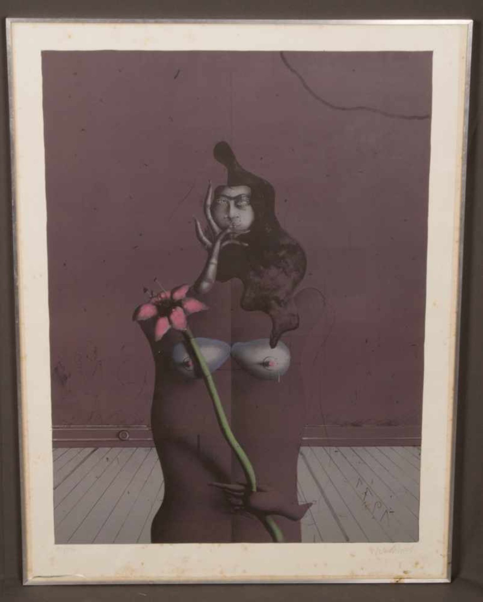 "FLORA" - Farblithographie von 1971 des Paul Wunderlich (Eberswalde 1927 - 2010 Saint-Pierre-de-