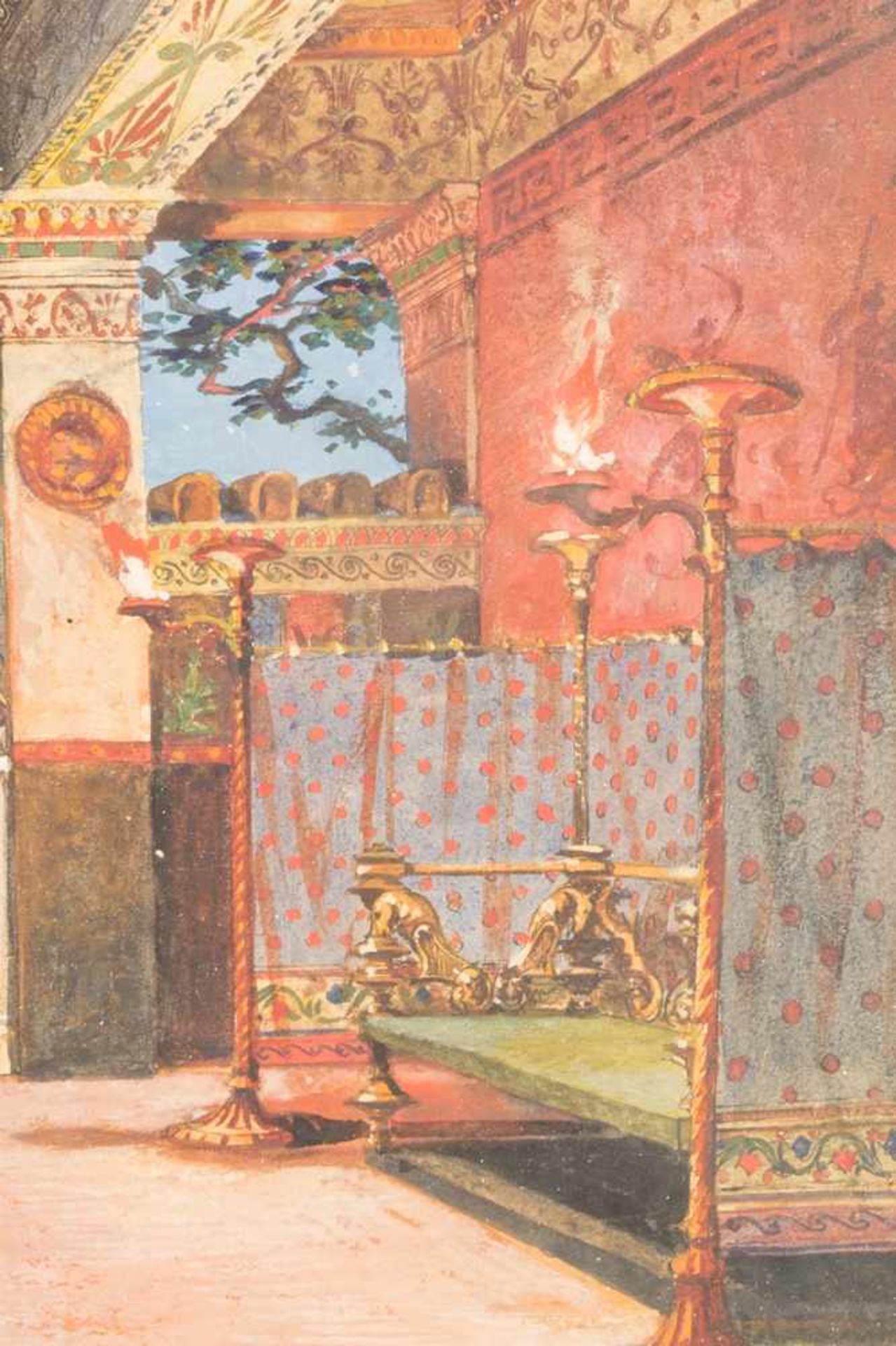 Bühnenbild-Entwurf zu "Theodora" - Saal im Hause des jungen Atheners Andreas, gemalt um 1887 (laut - Bild 4 aus 9