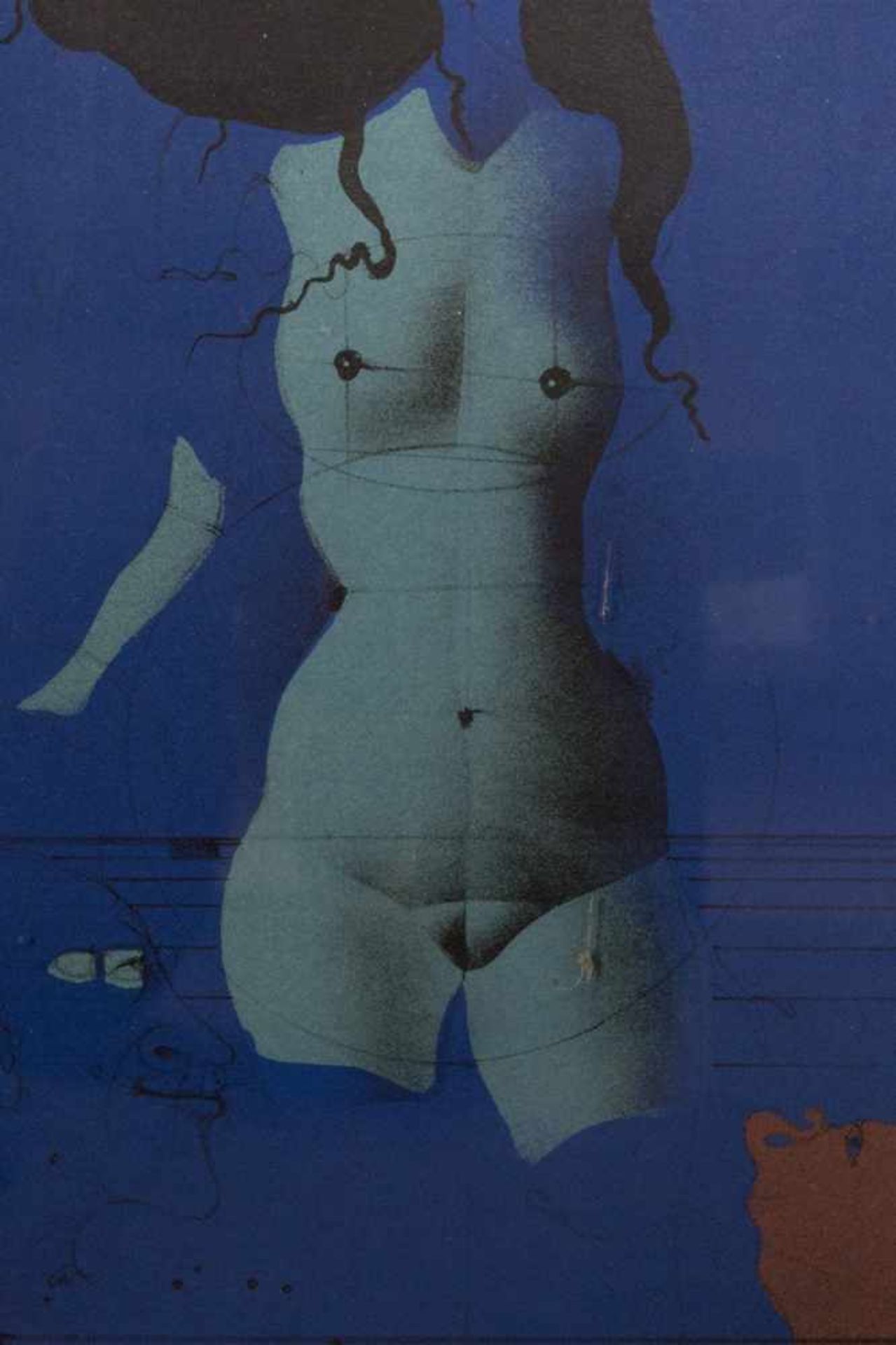 "Weiblicher Torso in Grün" - limitierte, handsignierte Farblithographie des Paul Wunderlich, - Image 5 of 5