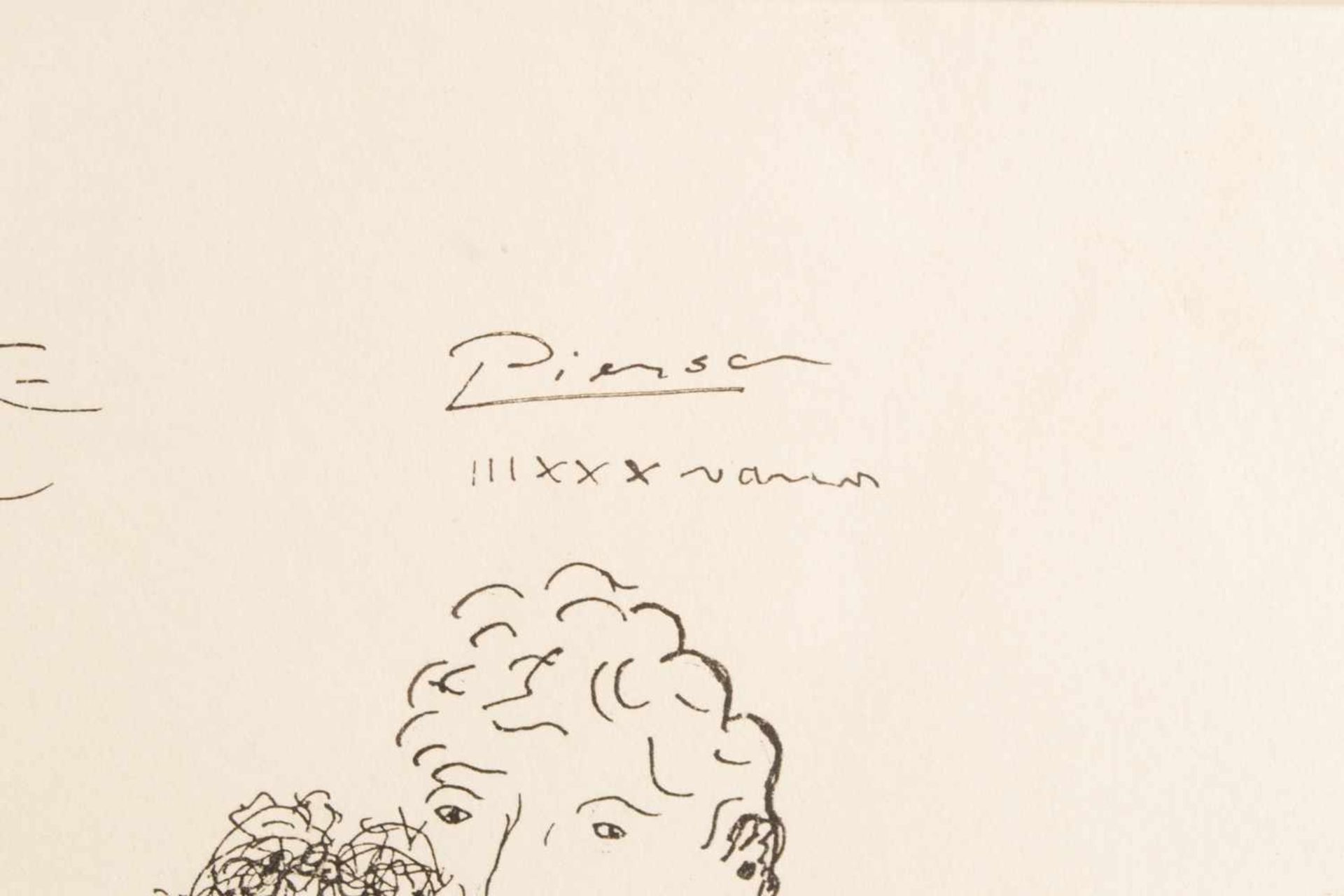 "Liebespaar" - hinter Glas gerahmte, unsignierte Lithographie nach Pablo Picasso (1871 - 1973). - Image 3 of 7