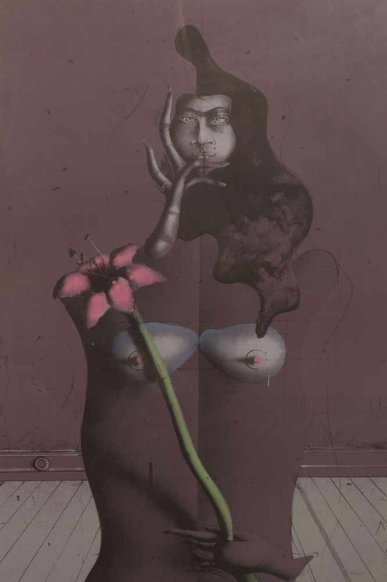 "FLORA" - Farblithographie von 1971 des Paul Wunderlich (Eberswalde 1927 - 2010 Saint-Pierre-de- - Image 2 of 6