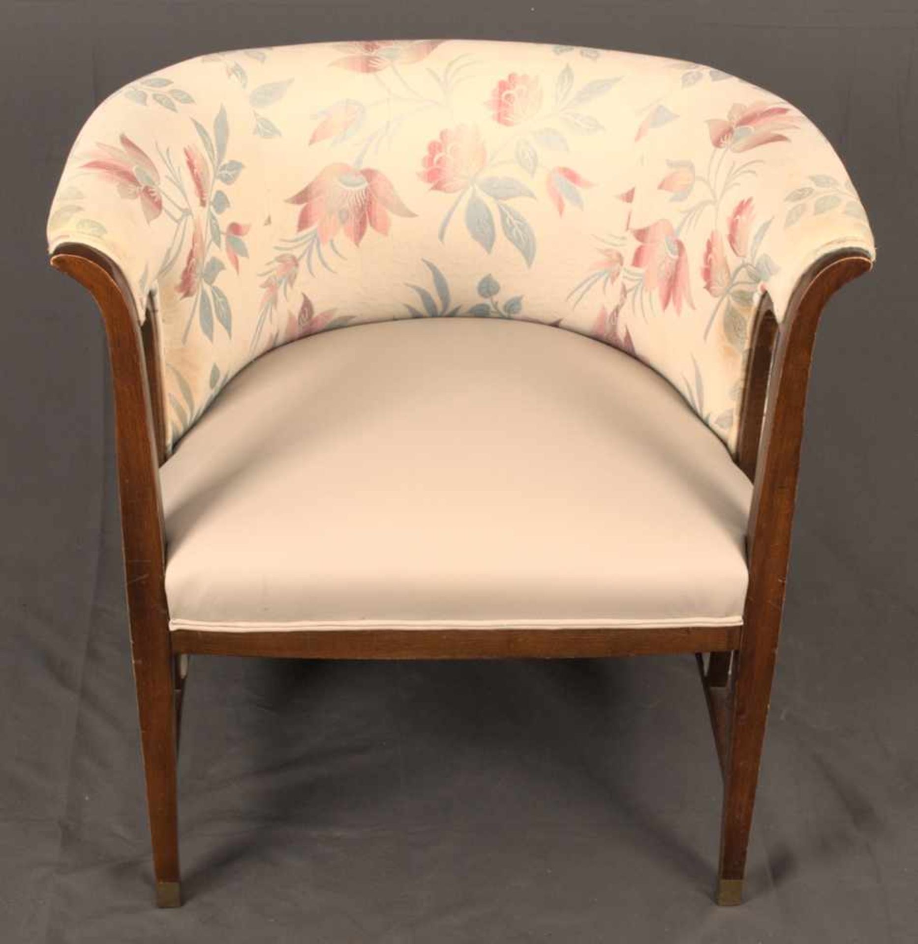 Wiener Polstersessel, hufeisenförmiges, gepolstertes Sesselgestell mit geraden, knatigen Beinen (die - Image 18 of 19