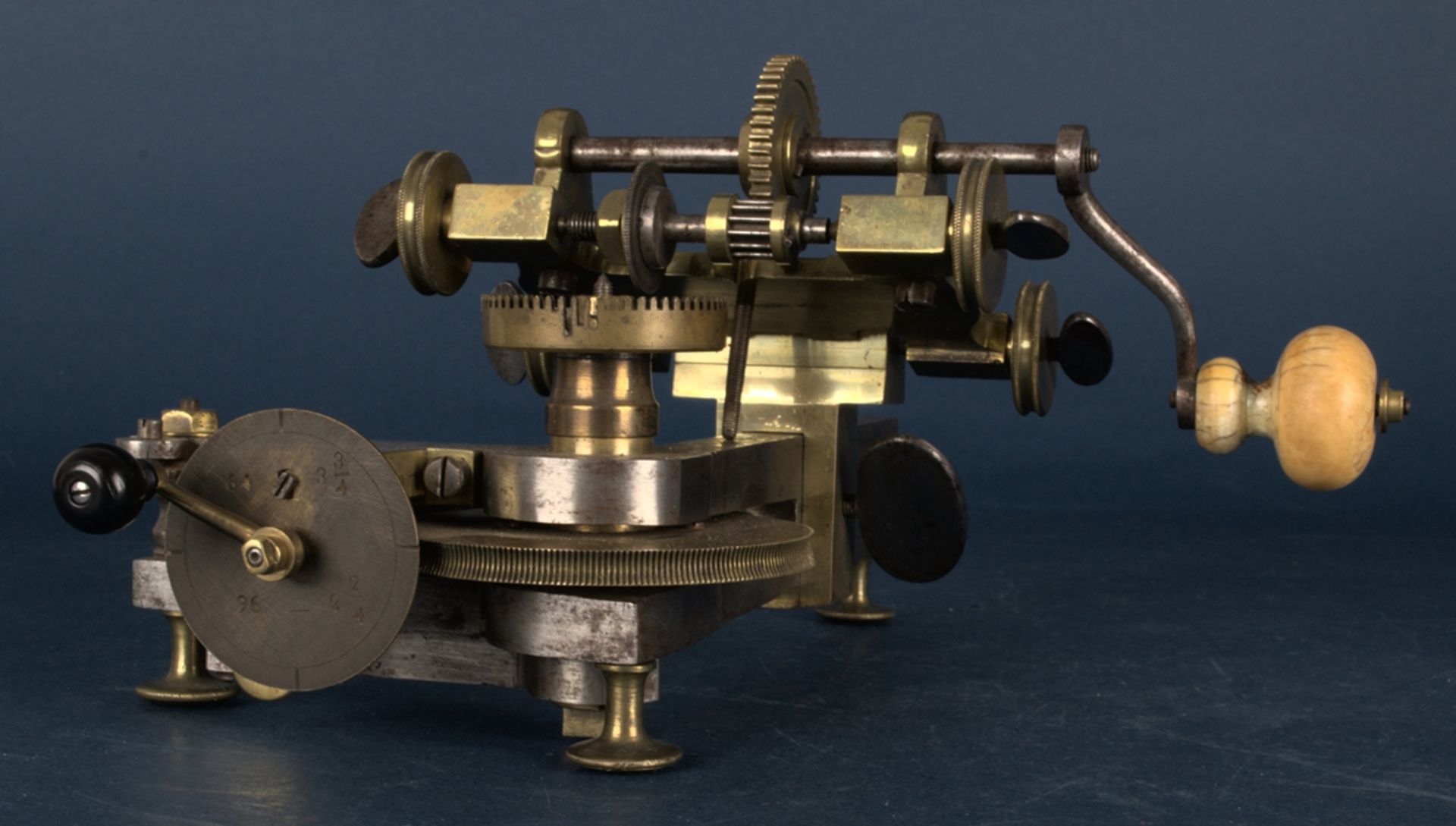 Zahnradfräsmaschine/Zahnräderschneidemaschine, frühes Uhrmacherwerkzeug, deutsch Mitte 18. Jhd., - Image 16 of 29