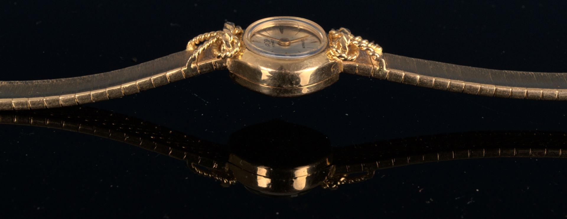 Schmuckvolle, filigrane "IPOSA" - Damenarmbanduhr, ungeprüftes mechanisches Uhrwerk mit 17 - Image 3 of 6