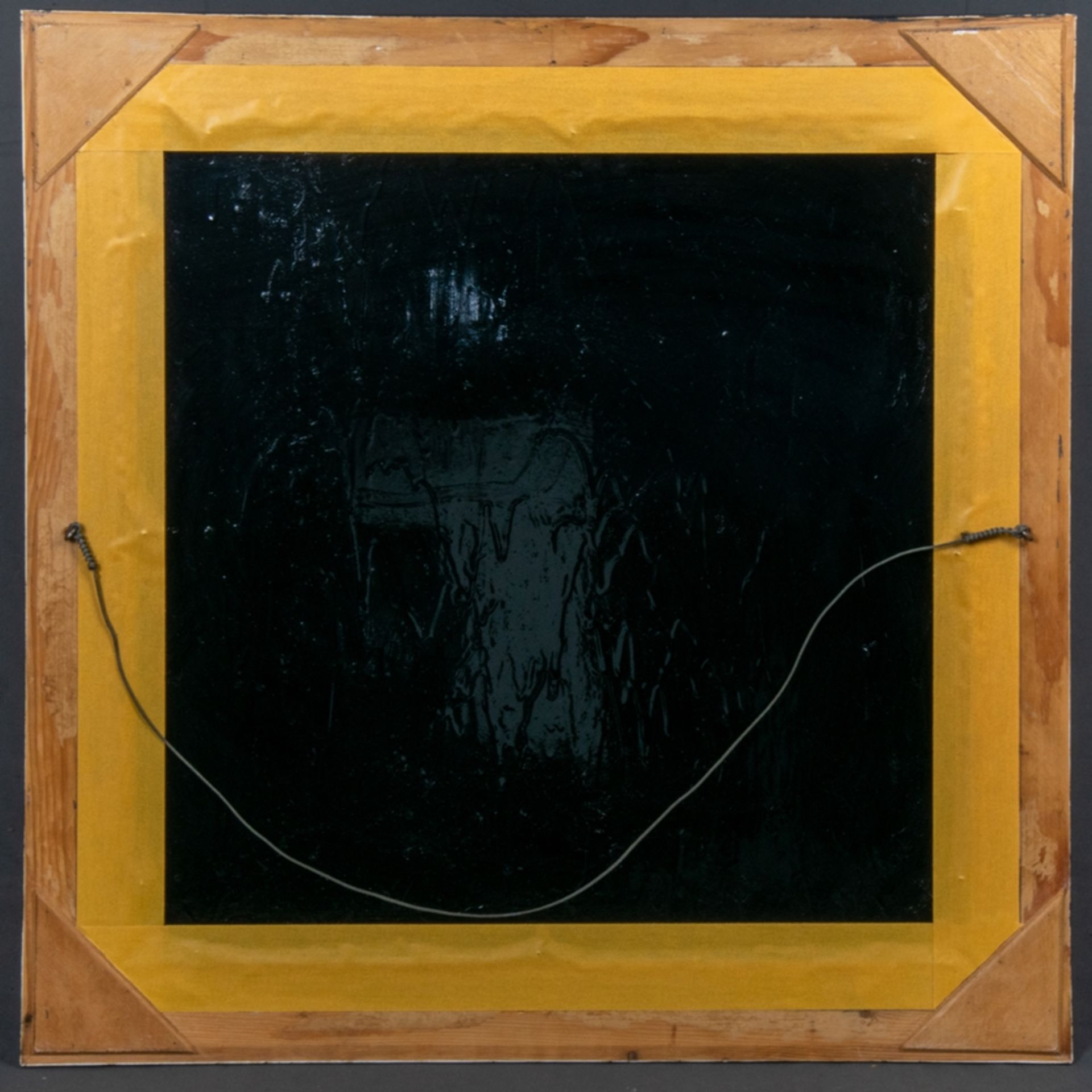 "Zugvögel" im Flug, Hinterglasmalerei. Abbildung ca. 43 x 43 cm, unsignierte/gerahmte Arbeit, Rahmen - Image 6 of 6