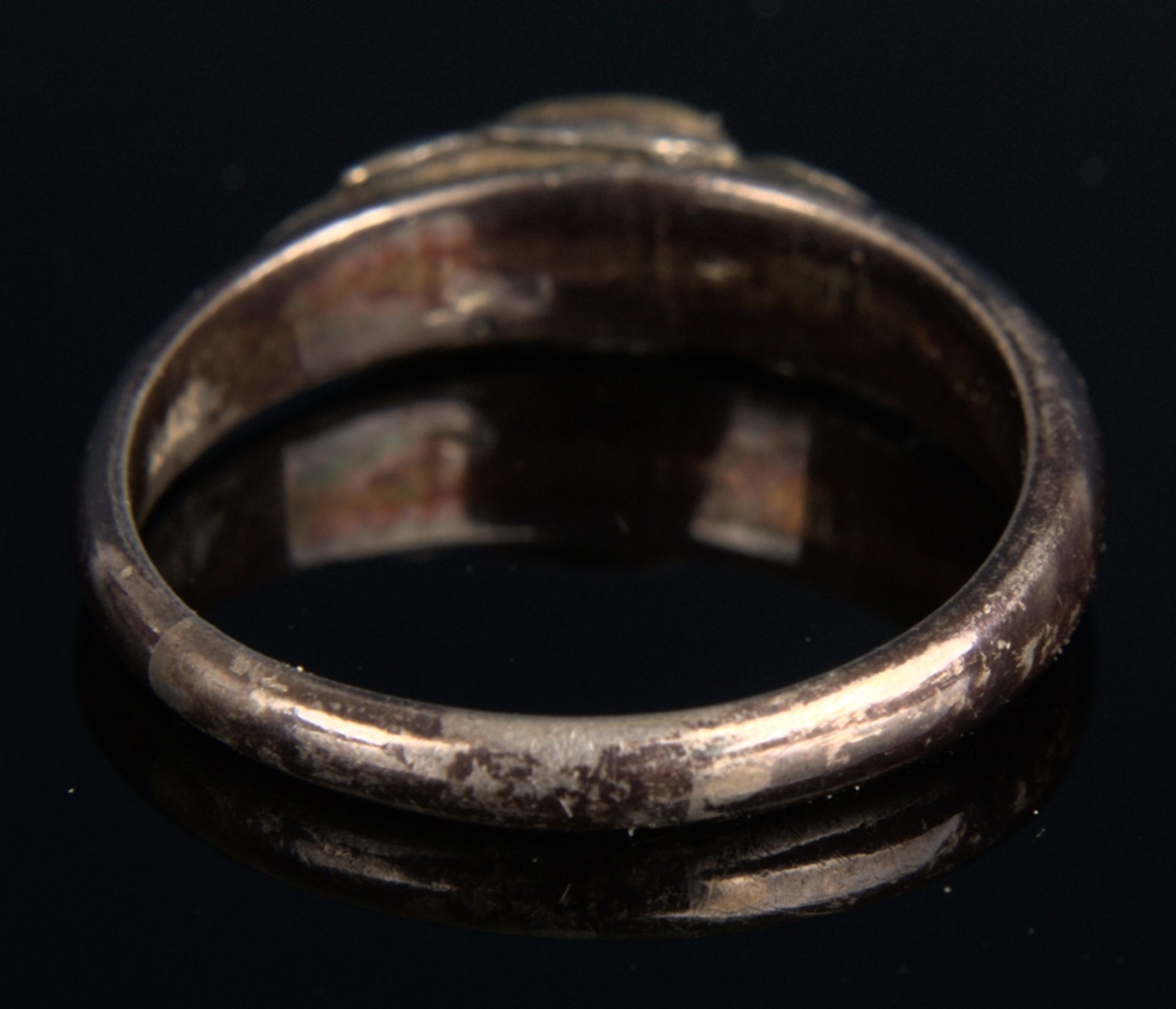 Antiker Damenring. 800er Silberfassung mit einem Innendurchmesser von ca. 16 mm. Ringschiene mit von - Bild 7 aus 7