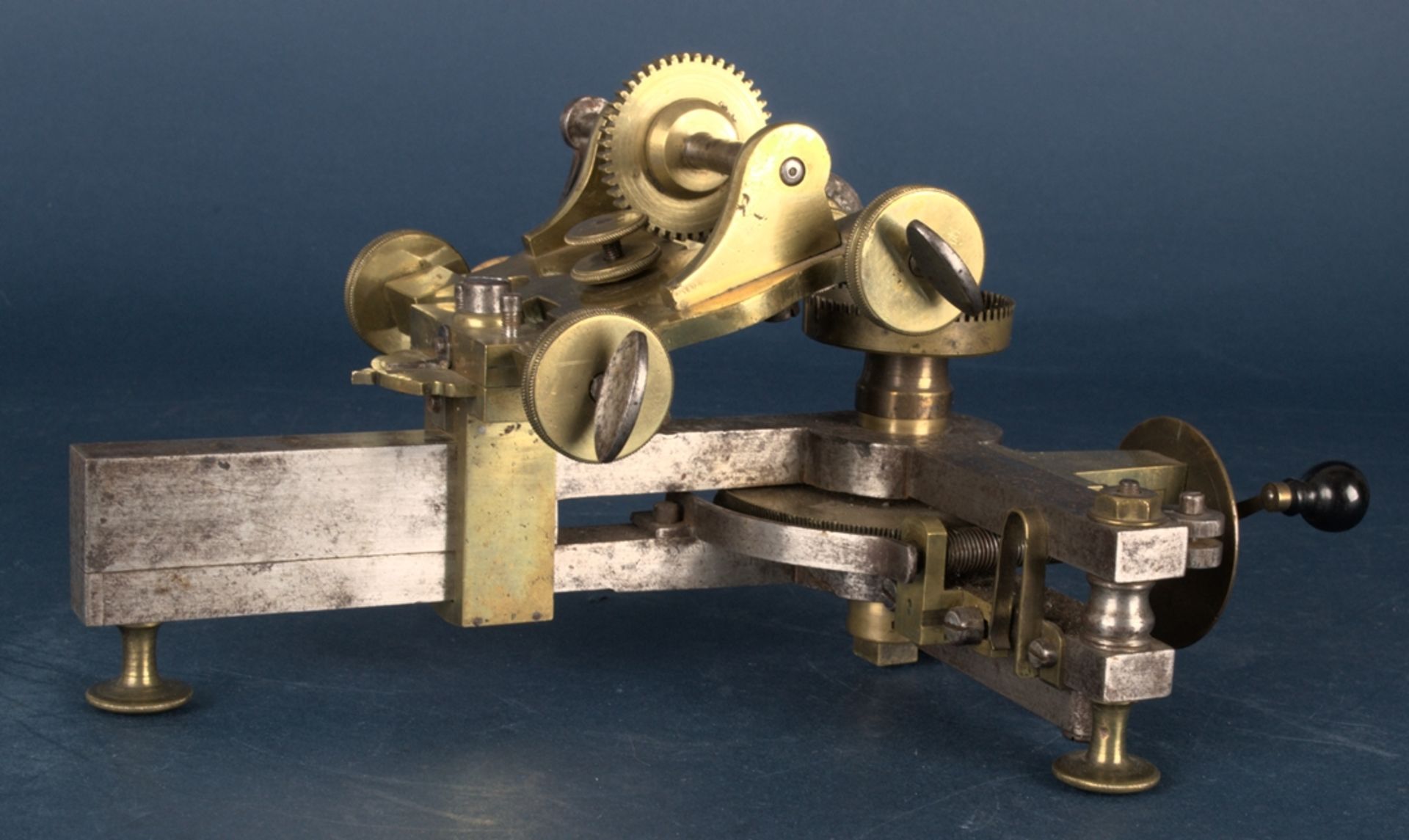 Zahnradfräsmaschine/Zahnräderschneidemaschine, frühes Uhrmacherwerkzeug, deutsch Mitte 18. Jhd., - Image 3 of 29