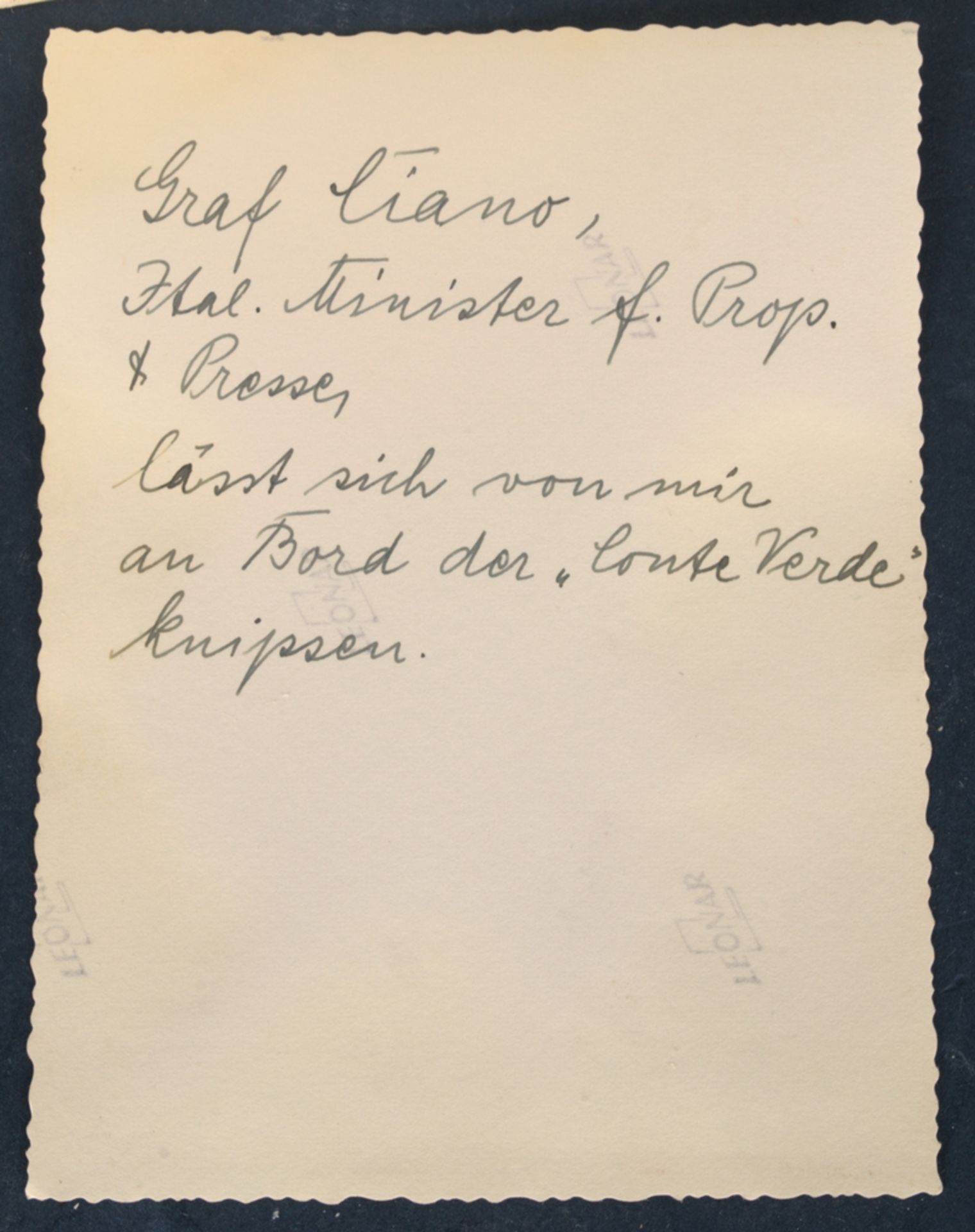 "Rückkehr von Mussolinis Söhnen aus dem abessinischen Krieg" am 17.5.(19)36, an Bord des ital. - Bild 8 aus 15