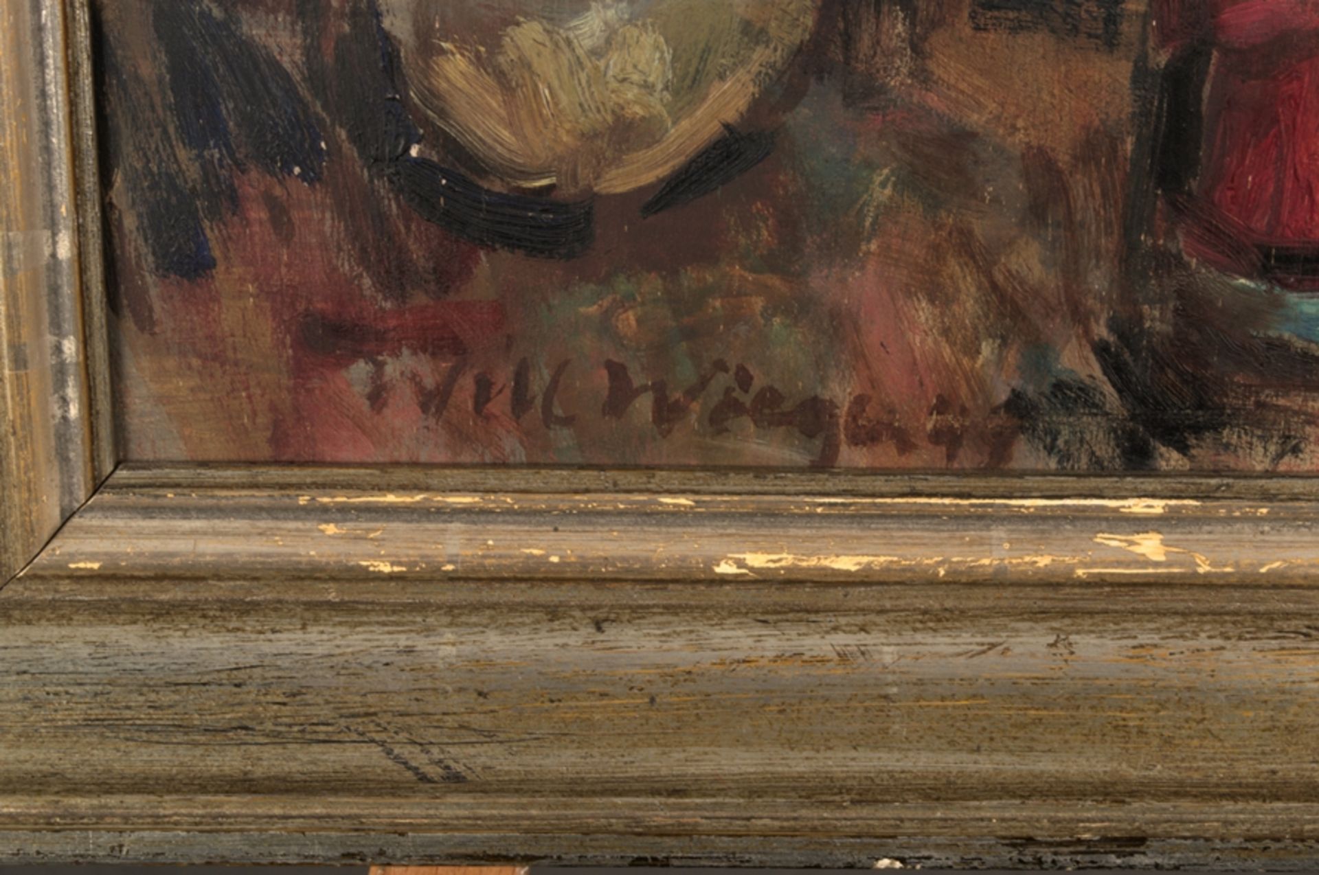"Weihnachtsengel", Gemälde, Öl auf Schichtholzplatte ca. 63 x 48 cm, signiert & datiert unten - Image 6 of 9