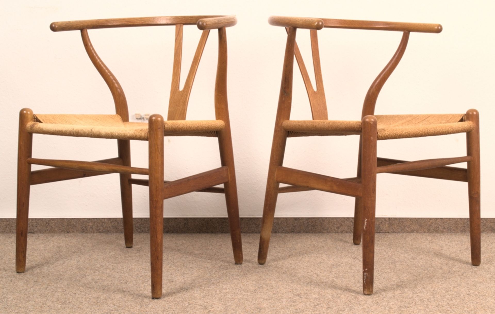 Paar "YPSILON No. 24 - Y-CHAIR'S". Carl Hansen & Son, Dänemark, Eiche geflochtene Sitzflächen, - Bild 6 aus 12