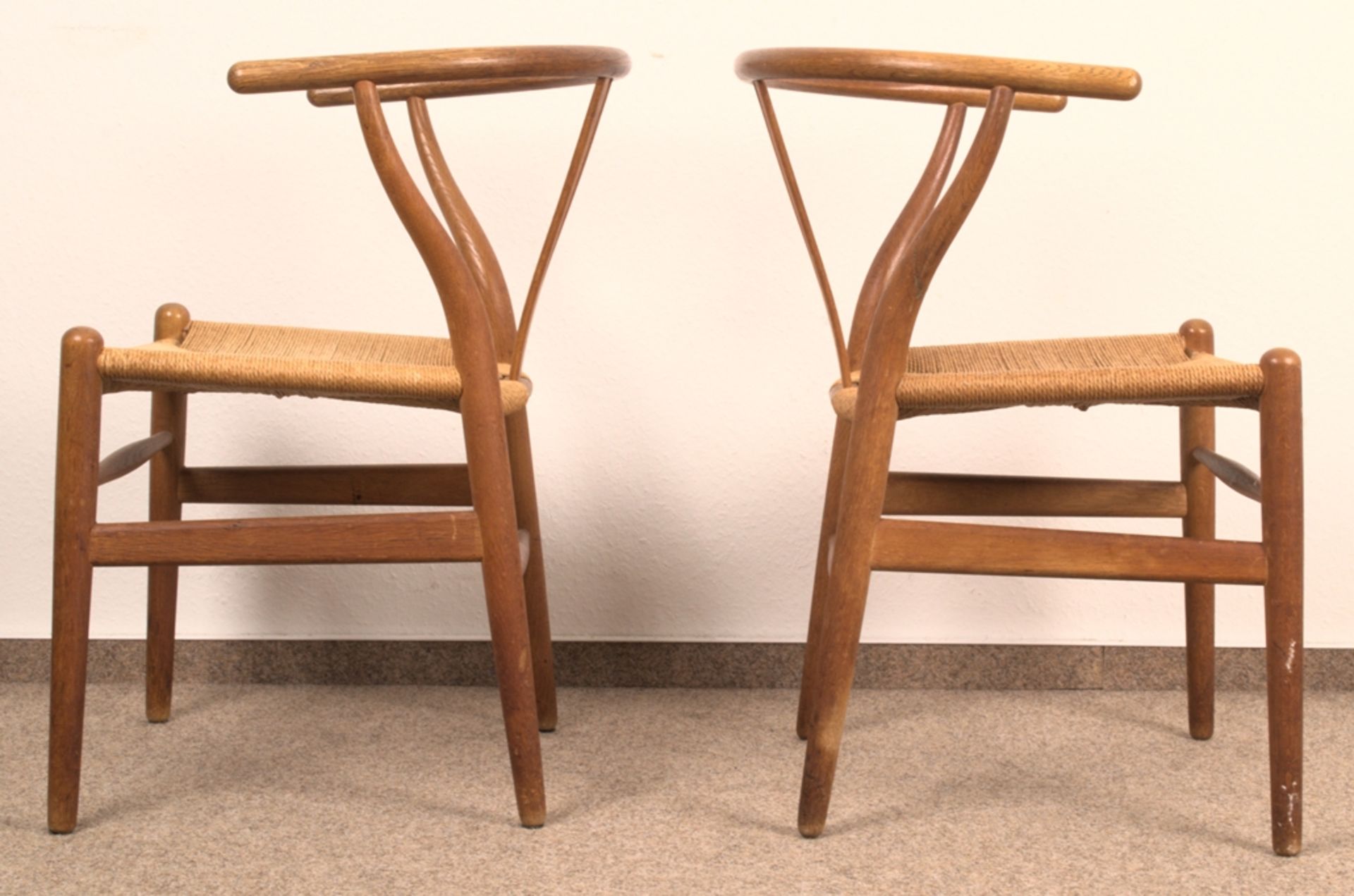 Paar "YPSILON No. 24 - Y-CHAIR'S". Carl Hansen & Son, Dänemark, Eiche geflochtene Sitzflächen, - Bild 5 aus 12