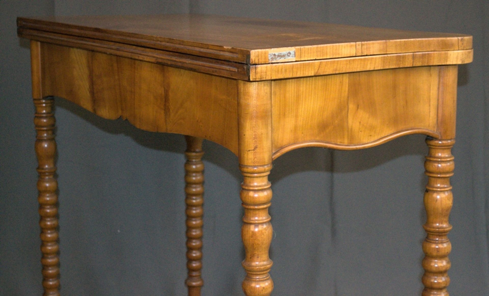 Konsoltisch/Spieltisch. Spätes Biedermeier um 1840/50. Kirschbaum massiv & furniert. Gepflegter - Image 17 of 24