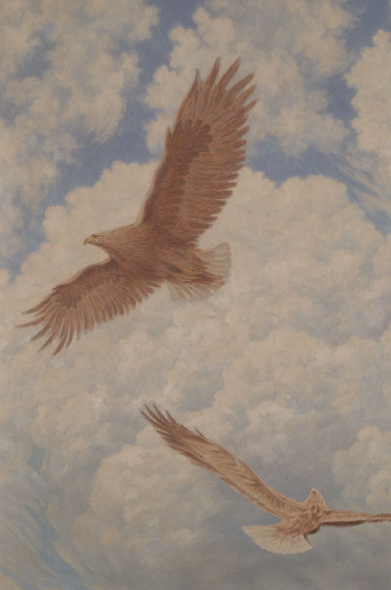 "Fliegende Adler" - Gemälde, Öl auf Leinwand, ca. 74 x 69 cm, signiert & datiert "H. Hecke 1968". - Image 2 of 7