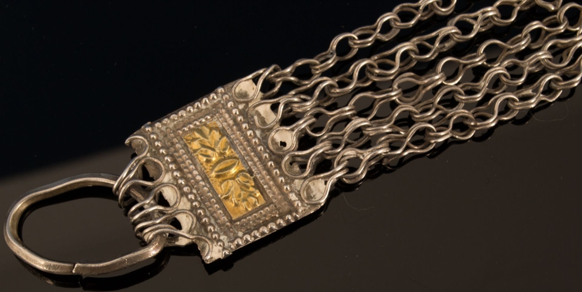 Gliederarmband aus dem Oman. Silber, teilweise vergoldet, ungestempelt. Länge ca. 35 cm. - Bild 3 aus 11