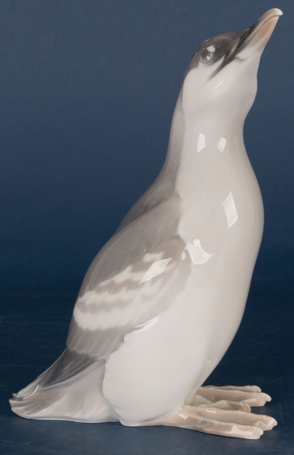 "Sitzend, blickende Möwe" - polychrom staffiertes Bing & Gröndahl Weißporzellan, Künstlermonogramm - Bild 4 aus 6