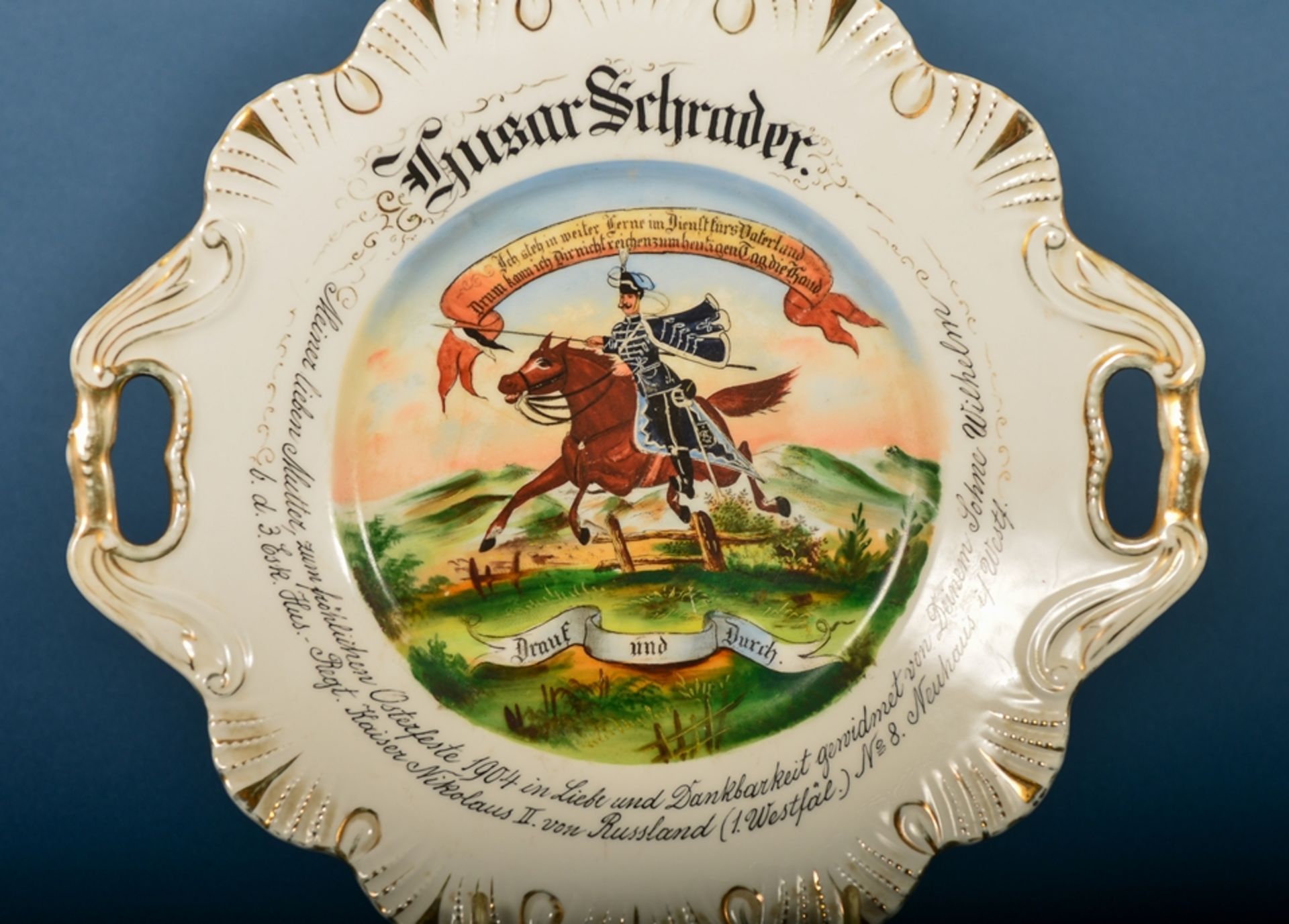 "HUSAR SCHRADER" - Erinnerungsteller des Wilhelm Schrader, Husar bei der 3. Eskadron Husaren - Bild 3 aus 6